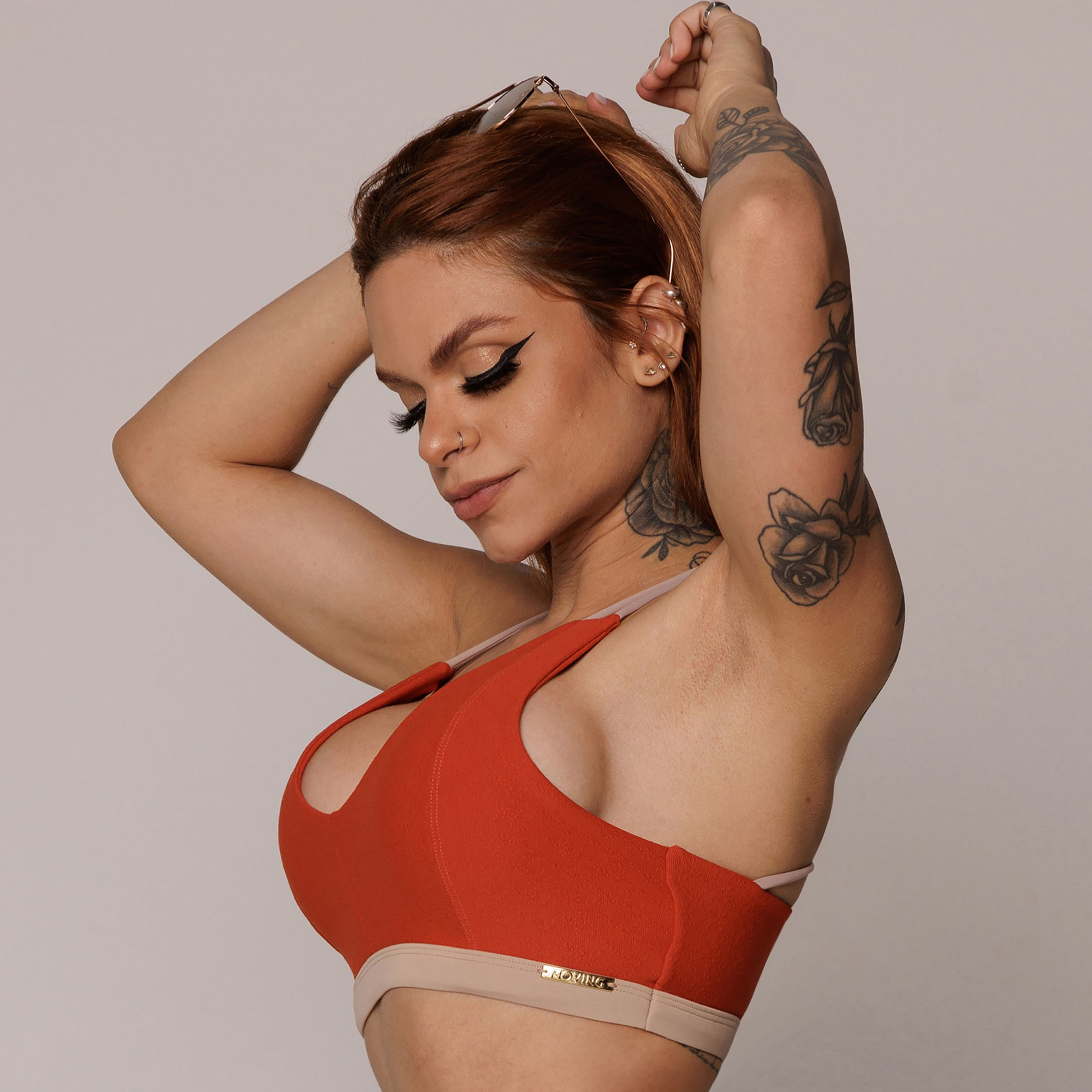 TOP QUEBEC JACQUARD DUST TERRACOTTA LISO - Imagem 3