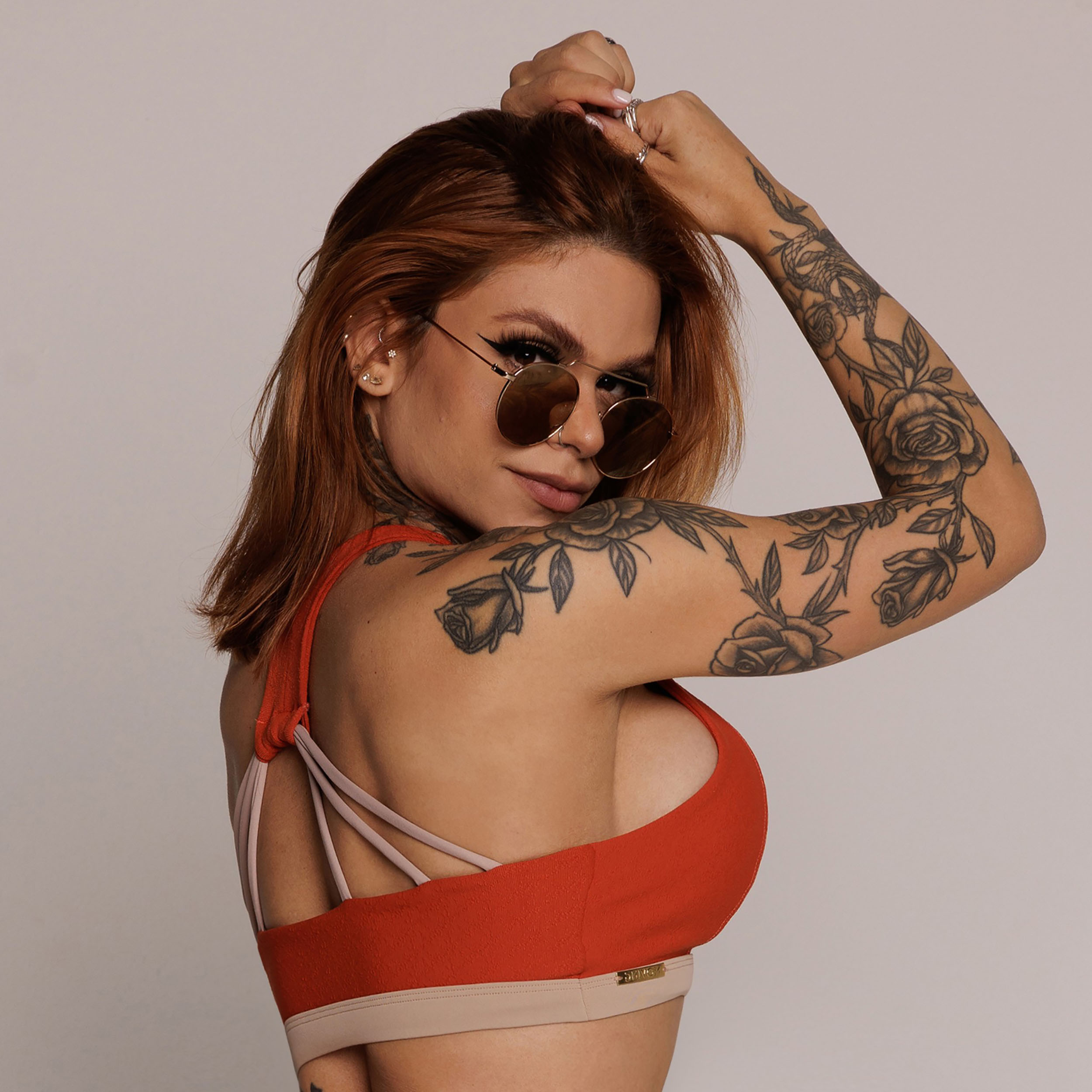 TOP QUEBEC JACQUARD DUST TERRACOTTA LISO - Imagem 4