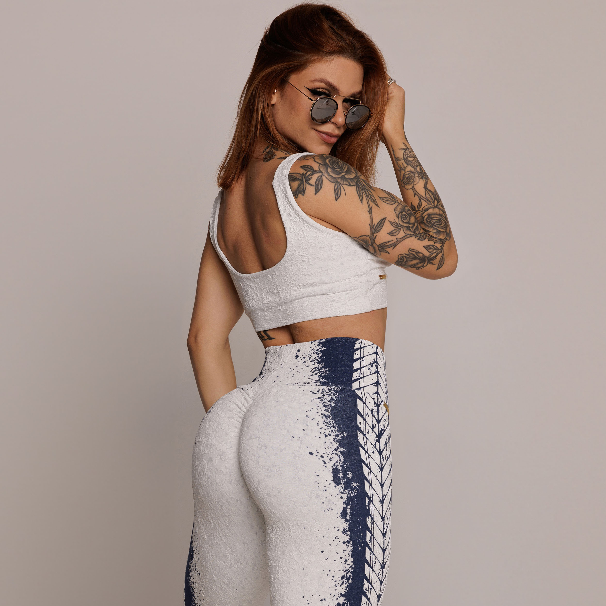 LEGGING EMPINA BUMBUM JACQUARD NÁUTICO BRANCO - Imagem 4