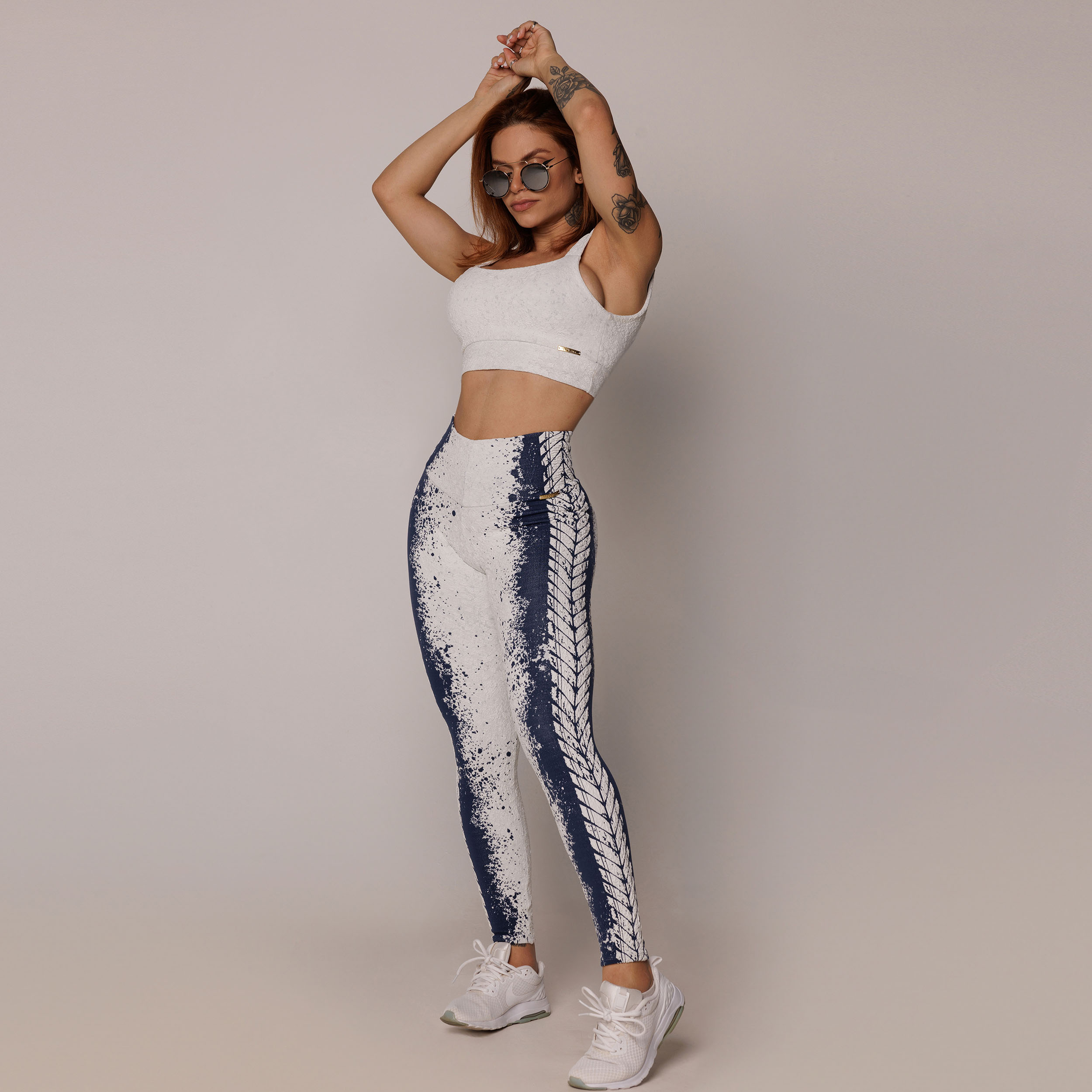 LEGGING EMPINA BUMBUM JACQUARD NÁUTICO BRANCO - Imagem 5