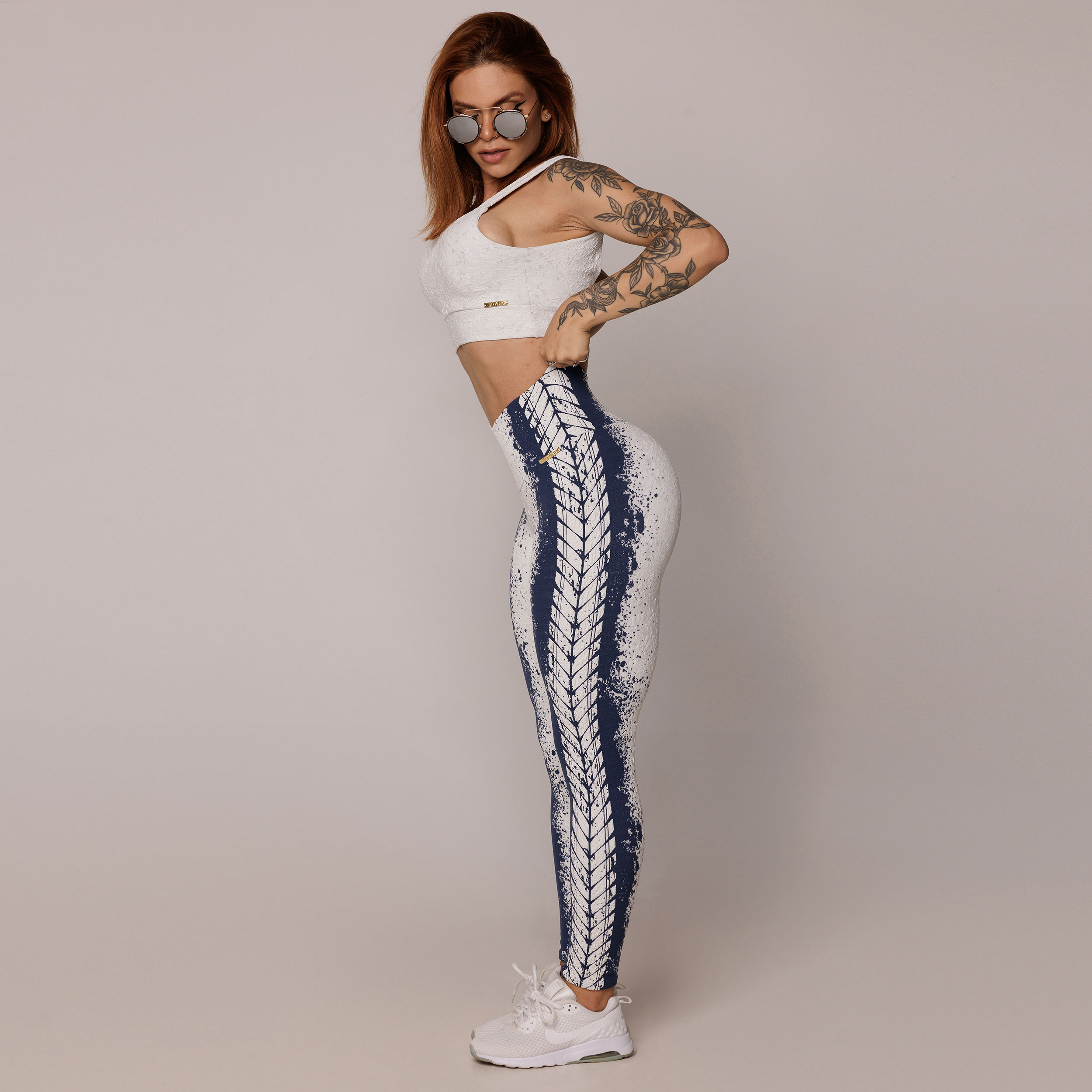 LEGGING EMPINA BUMBUM JACQUARD NÁUTICO BRANCO - Imagem 8