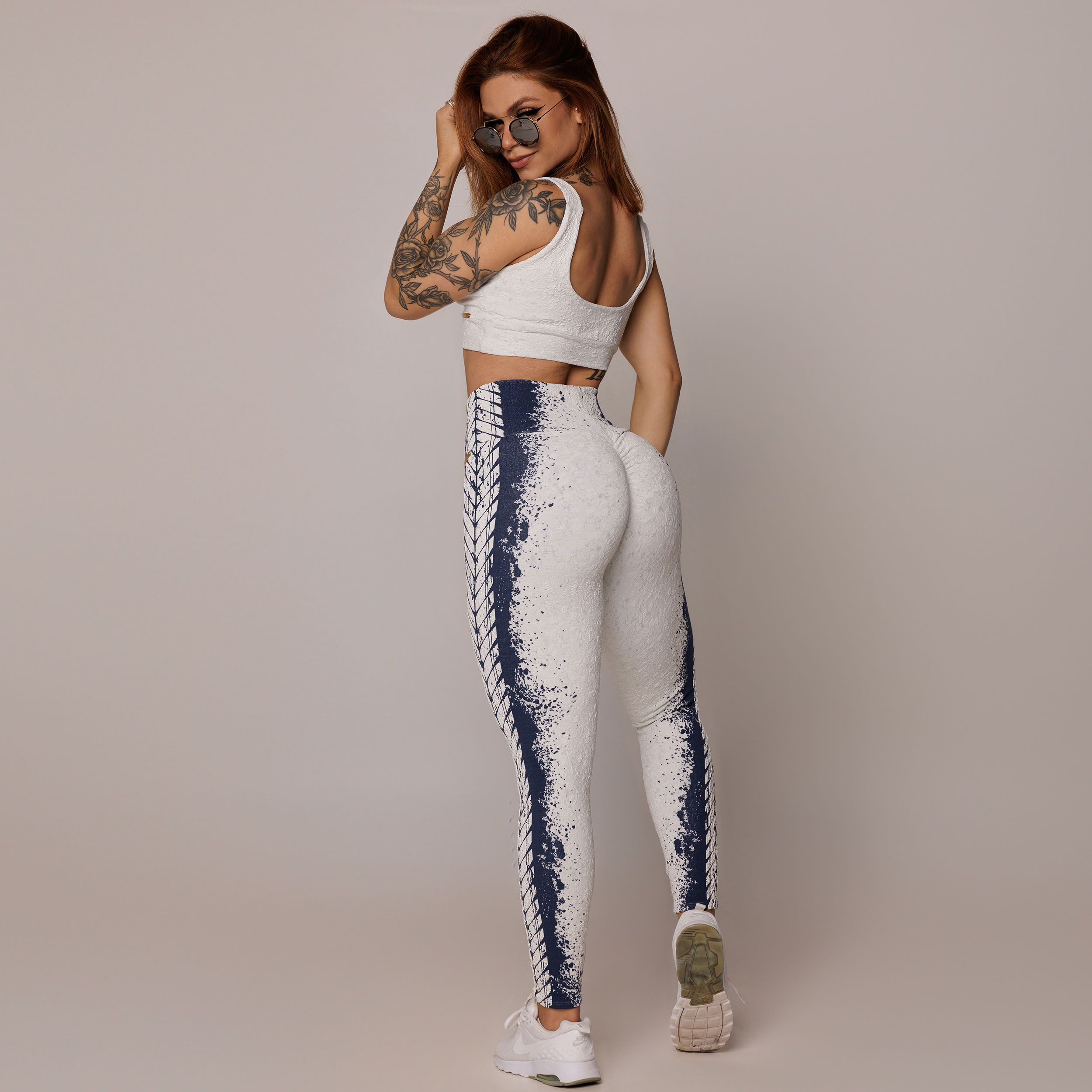 LEGGING EMPINA BUMBUM JACQUARD NÁUTICO BRANCO - Imagem 9