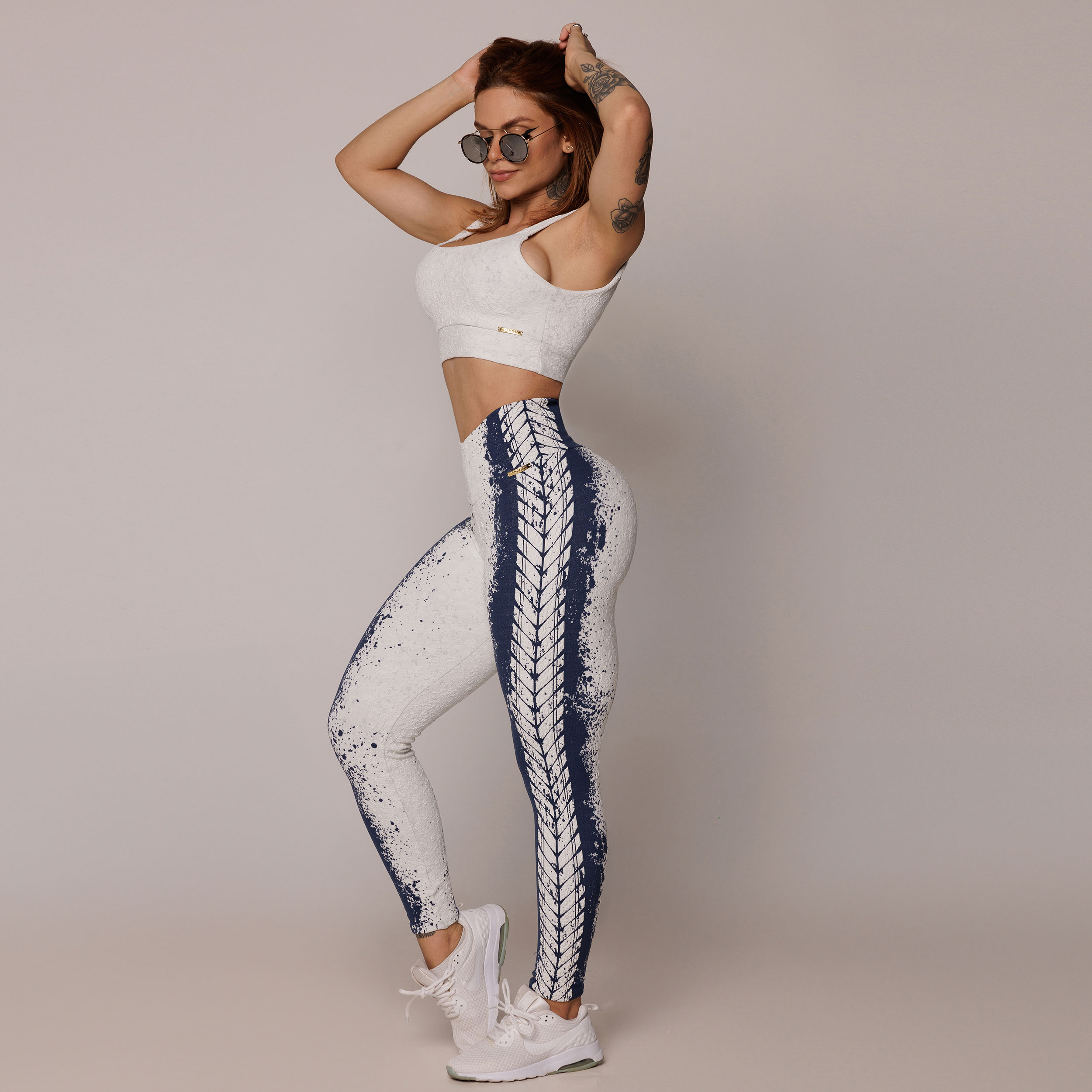 LEGGING EMPINA BUMBUM JACQUARD NÁUTICO BRANCO - Imagem 10