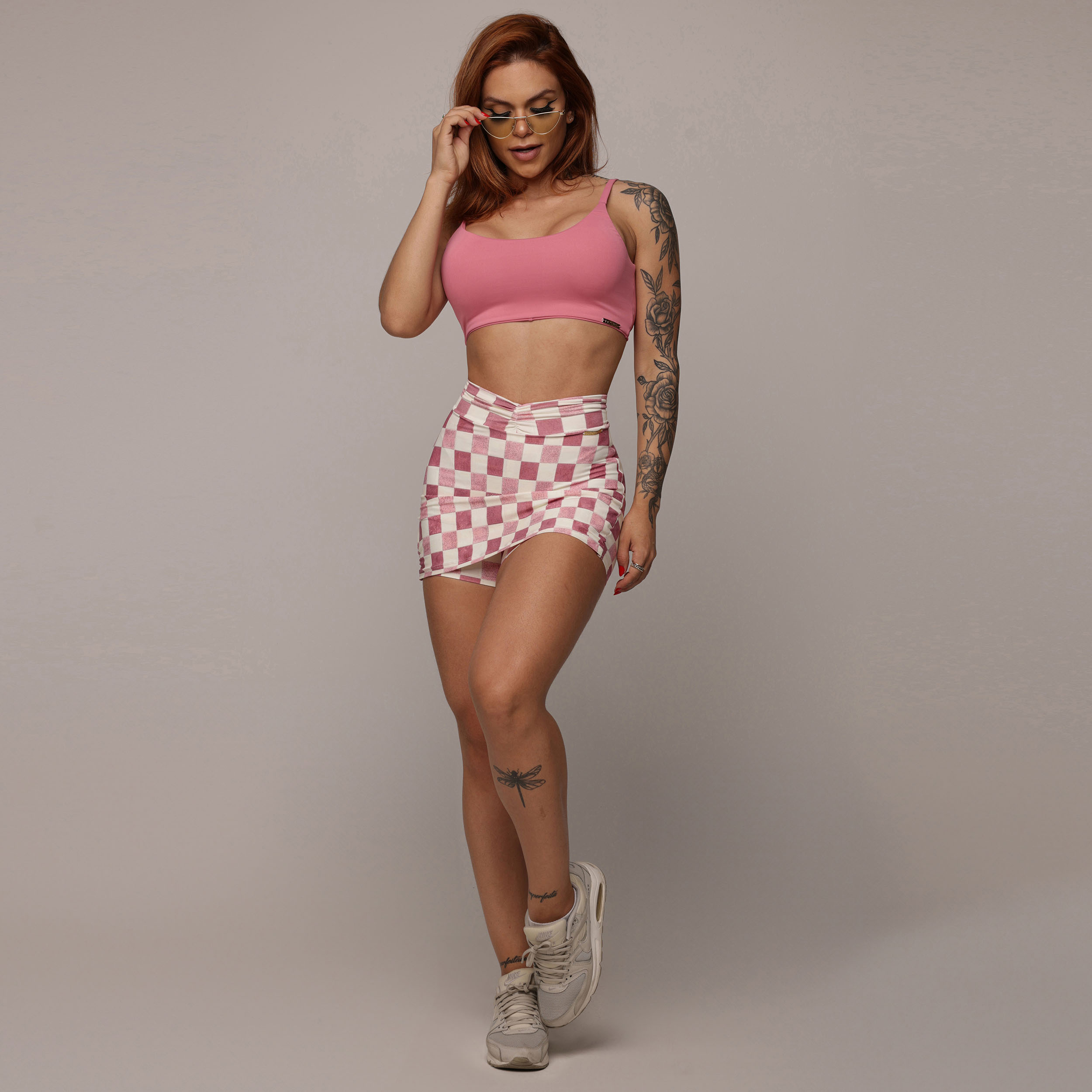 SHORT-SAIA FUNNY EMPINA BUMBUM PLAID EXCLUSIVO - Imagem 10