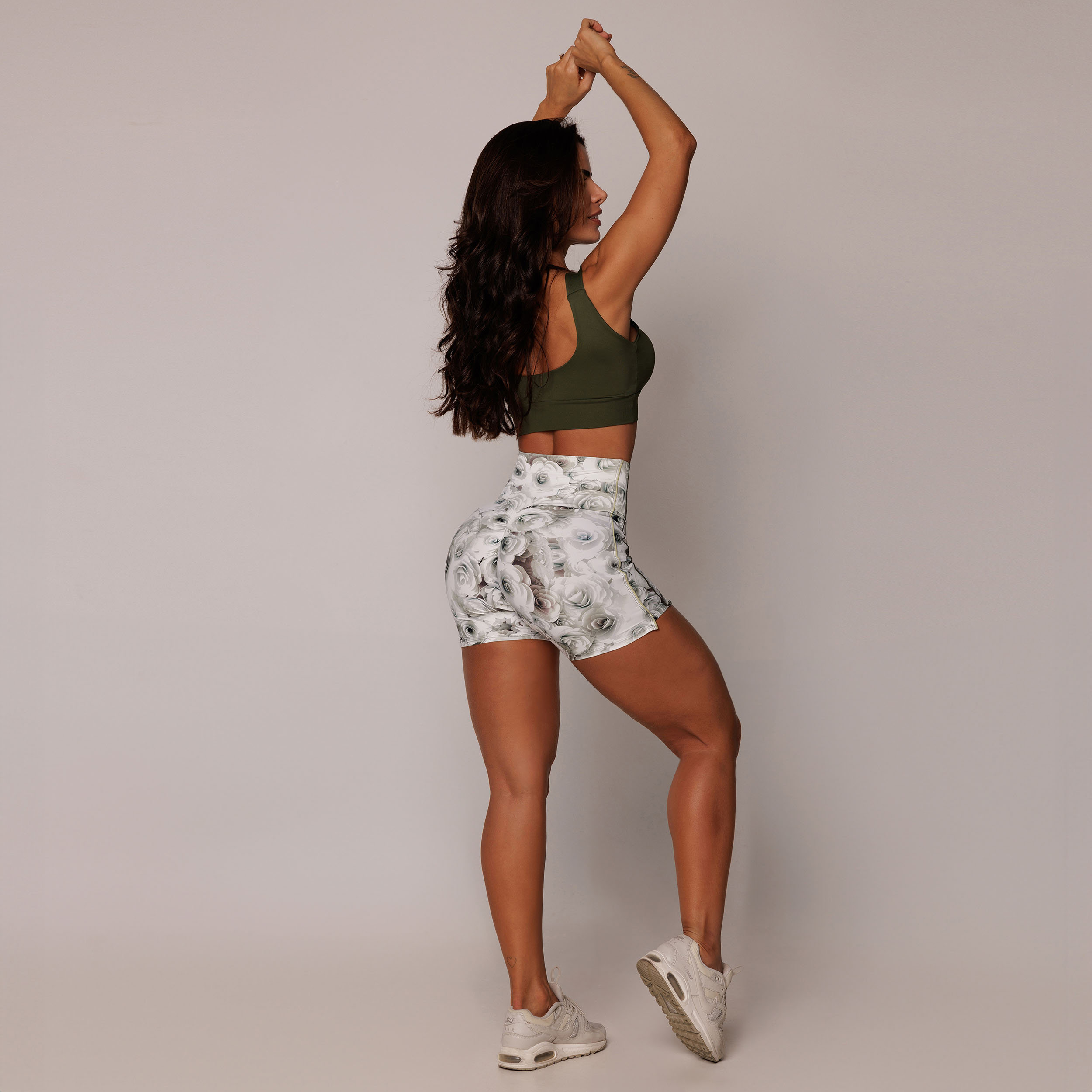 SHORT EMOTION EMPINA BUMBUM WHITE ROSES EXCLUSIVO - Imagem 7