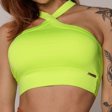 TOP TULIPA AMARELO NEON