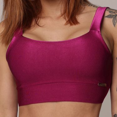 TOP FAIXA GLOSSY FÚCSIA