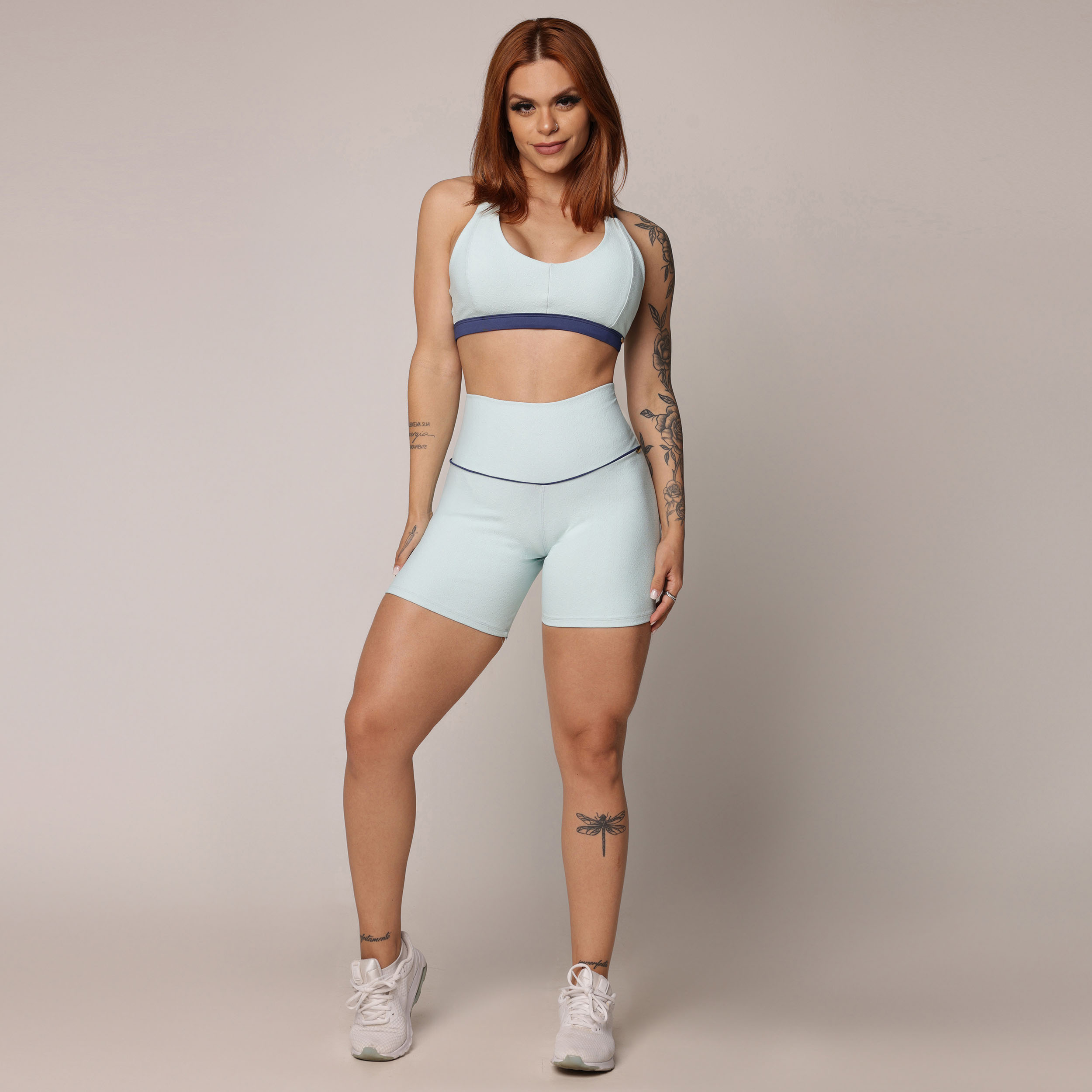 SHORT WALK EMPINA BUMBUM JACQUARD DUST CELESTE - Imagem 4