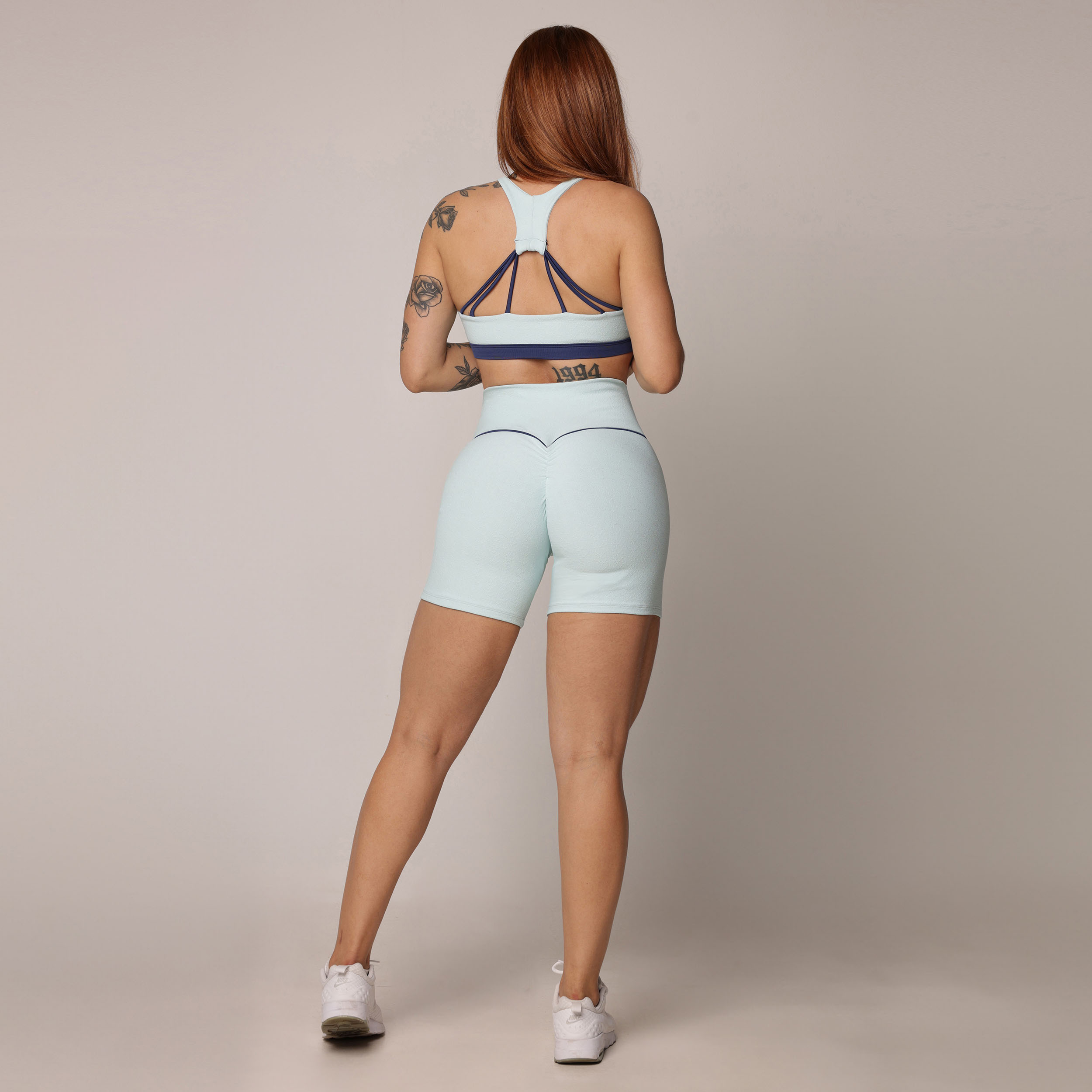 SHORT WALK EMPINA BUMBUM JACQUARD DUST CELESTE - Imagem 5