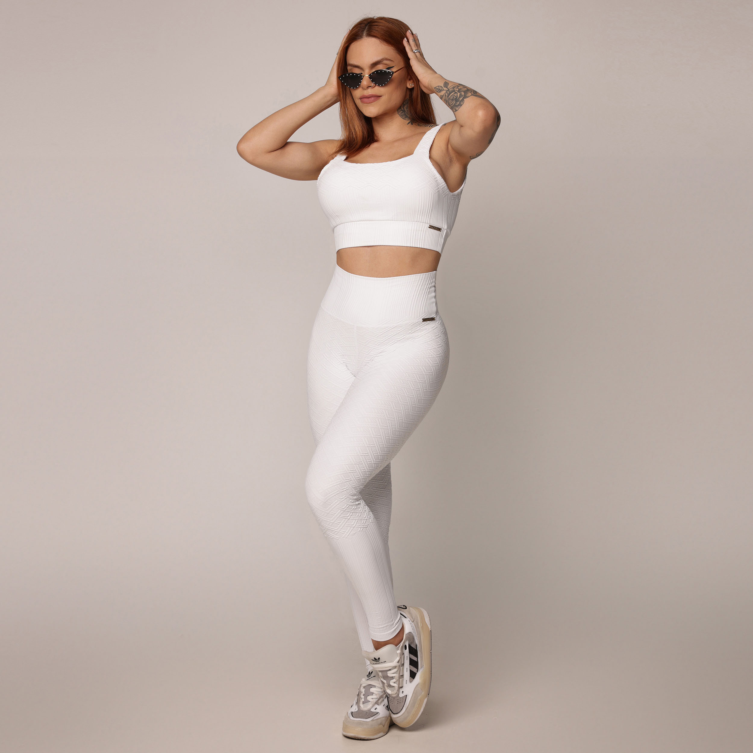 LEGGING COMUM JACQUARD LUXOR BRANCO - Imagem 4