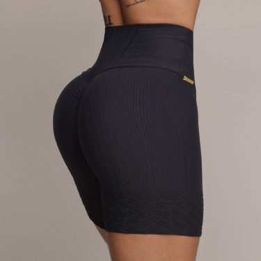SHORT EMPINA BUMBUM JACQUARD LUXOR PRETO
