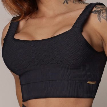 TOP FAIXA JACQUARD LUXOR PRETO