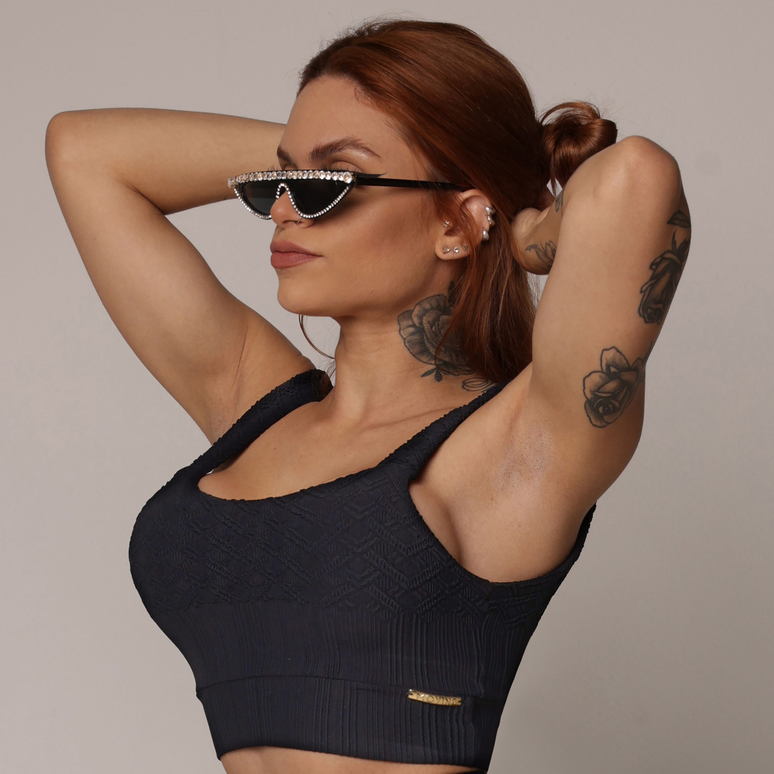 TOP FAIXA JACQUARD LUXOR PRETO - Imagem 3