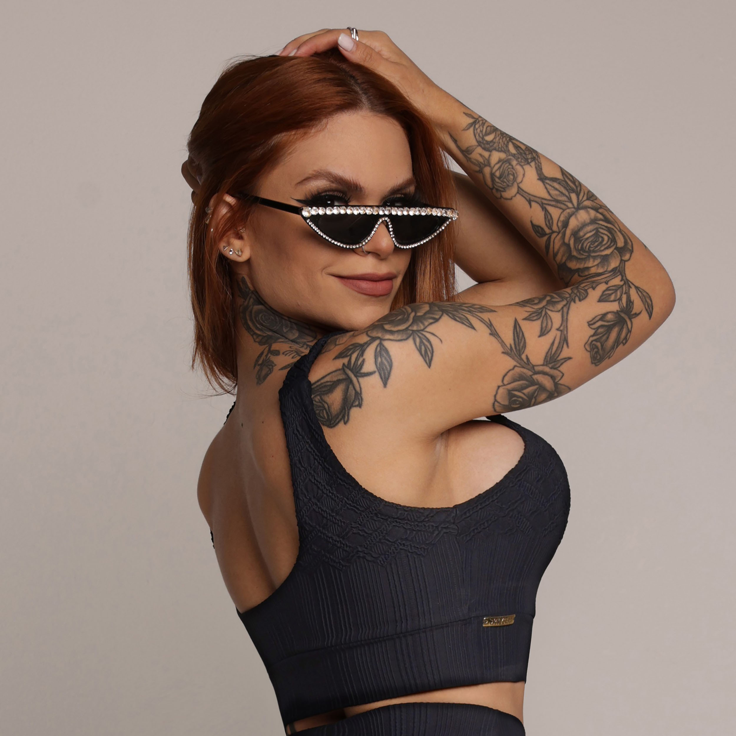 TOP FAIXA JACQUARD LUXOR PRETO - Imagem 4