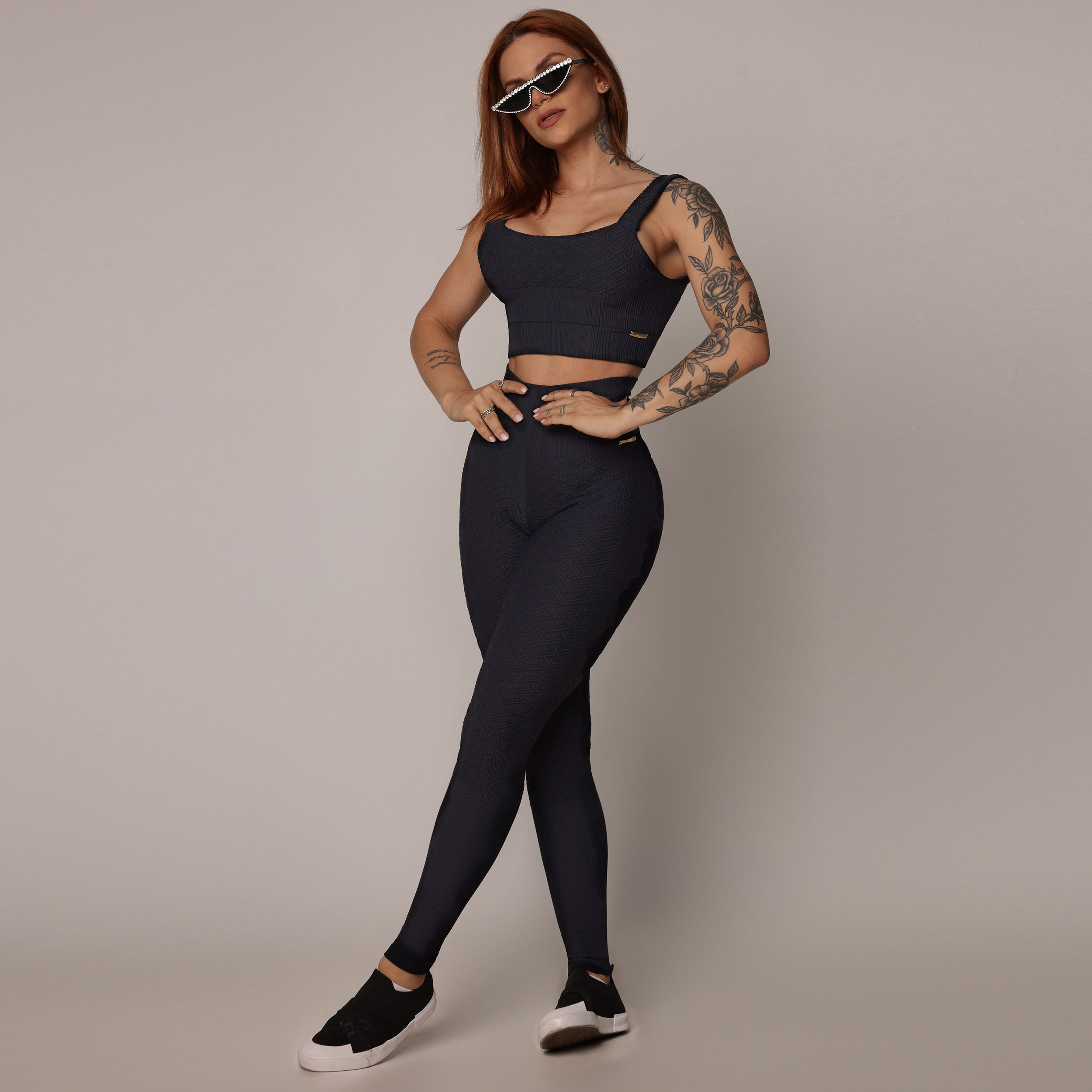 TOP FAIXA JACQUARD LUXOR PRETO - Imagem 5