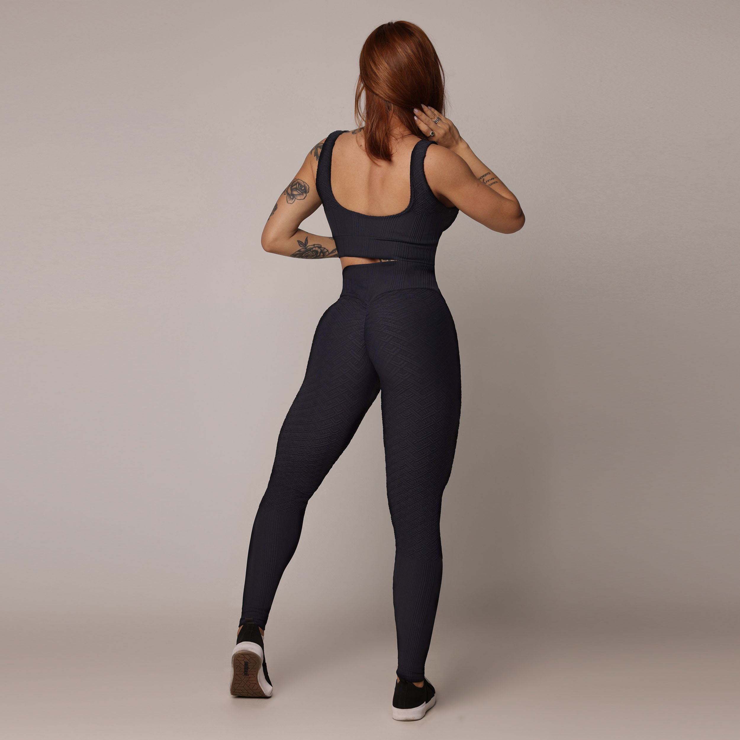 TOP FAIXA JACQUARD LUXOR PRETO - Imagem 6