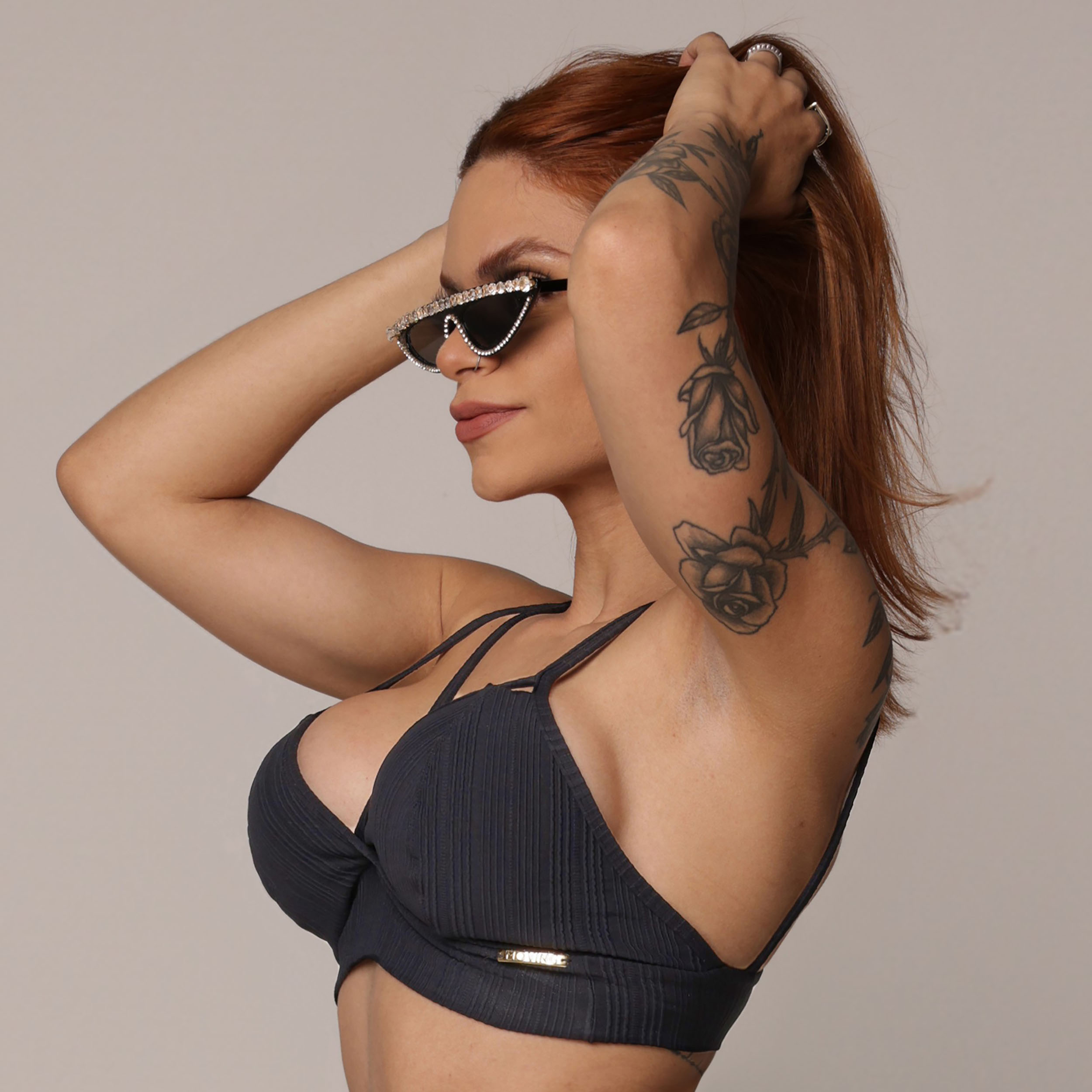 TOP TORONTO JACQUARD LUXOR LISTRAS PRETO - Imagem 3