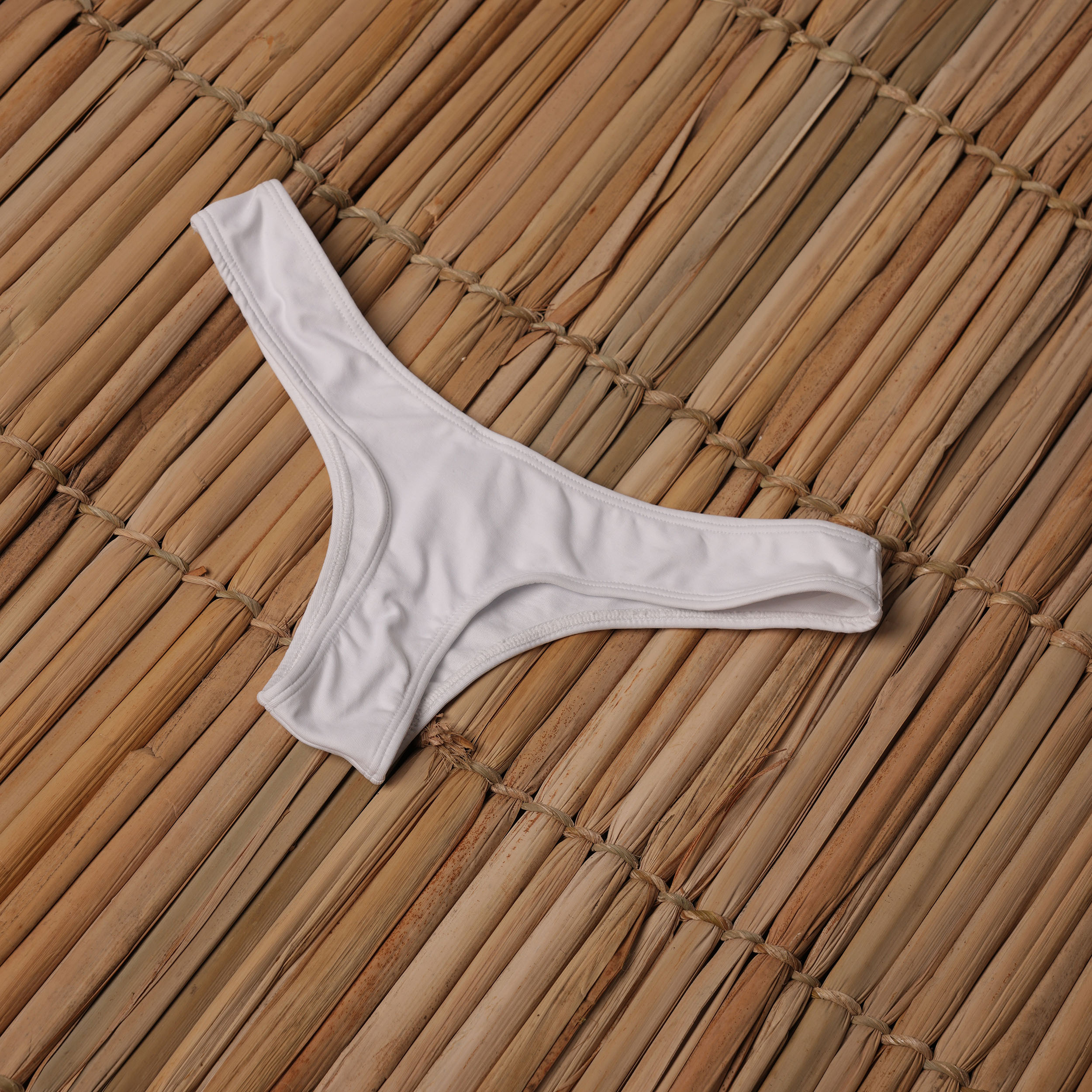 BIQUÍNI CORTININHA LISTRADO ROSA NEON COM CALCINHA BRANCA - Imagem 4