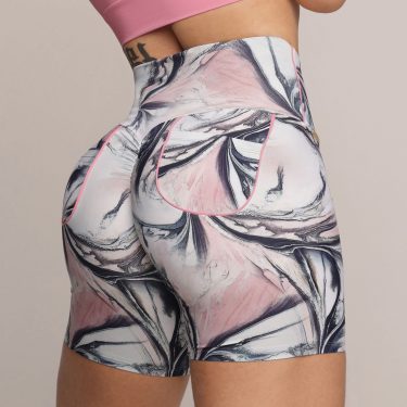 SHORT BOLSINHO EMPINA BUMBUM MARBLE ROSE EXCLUSIVO