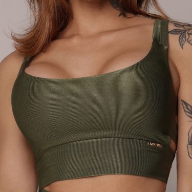 TOP CRETA GLOSSY VERDE MILITAR