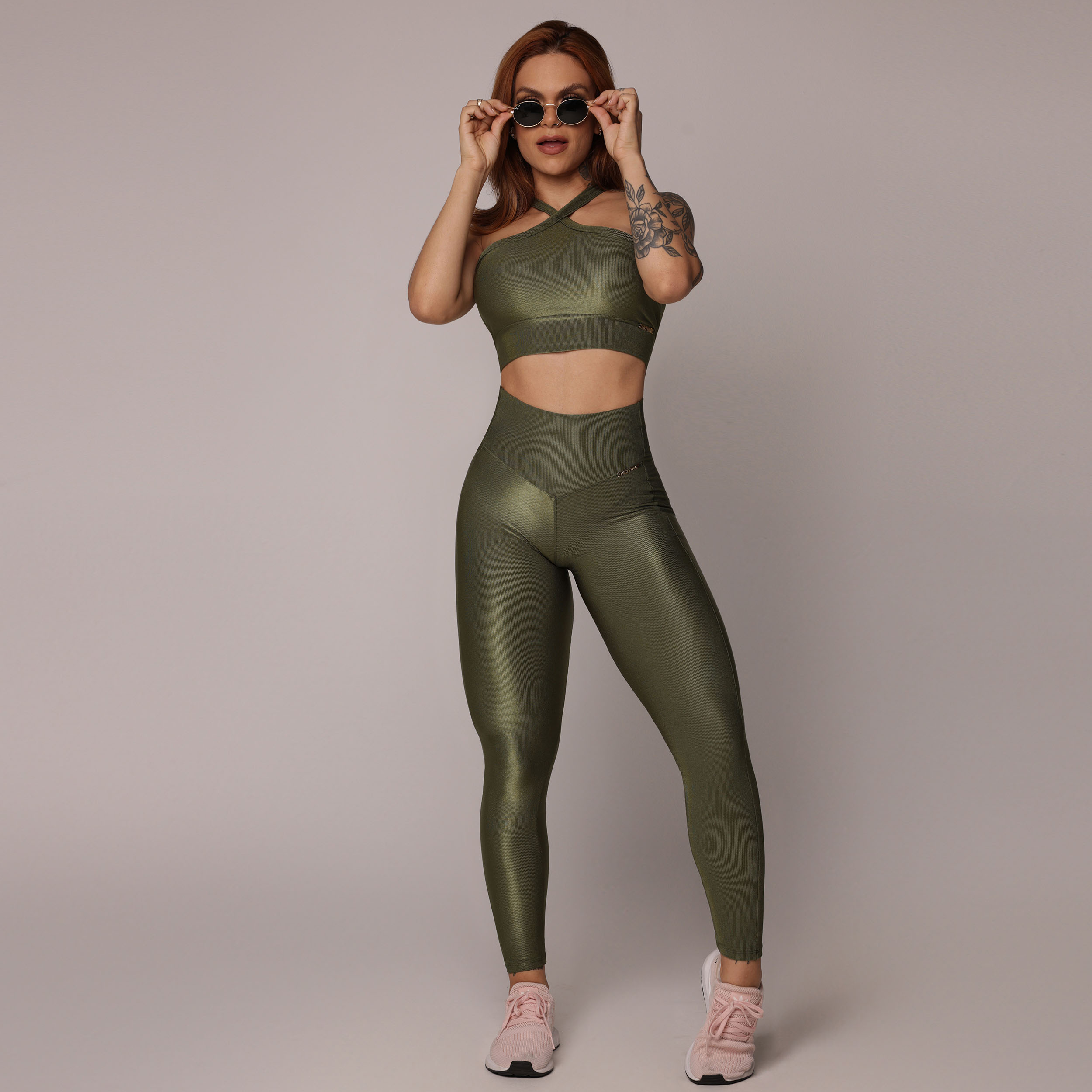 TOP TULIPA GLOSSY VERDE MILITAR - Imagem 5