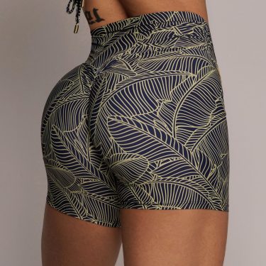 SHORT ROMANA EMPINA BUMBUM TROPICAL LEAF EXCLUSIVO