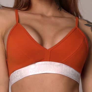 TOP MILANO AÇAFRÃO COM ELÁSTICO BRANCO