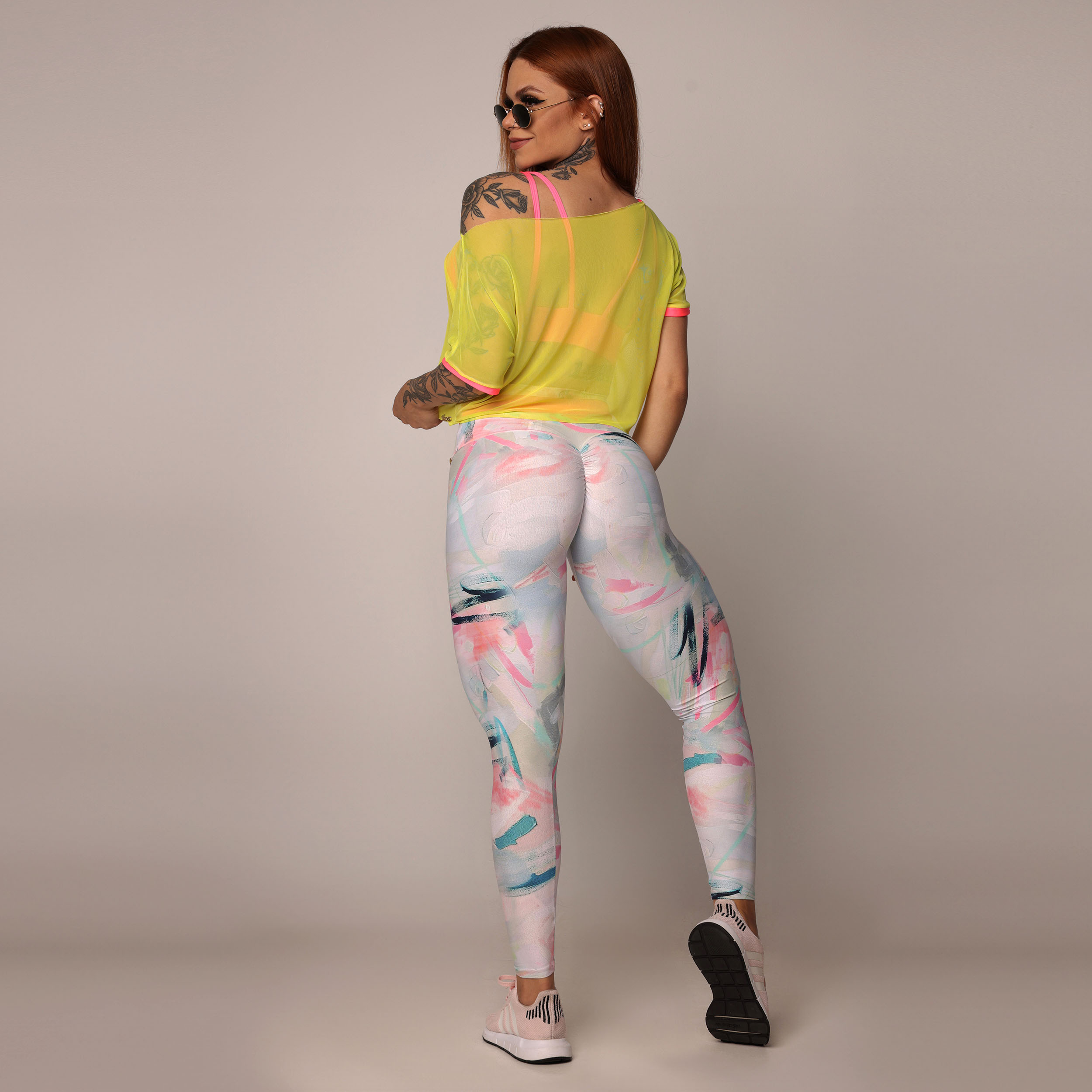 CROPPED OMBRO A OMBRO DE TULE AMARELO NEON - Imagem 5
