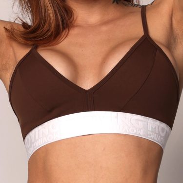 TOP MILANO CACAU COM ELÁSTICO BRANCO