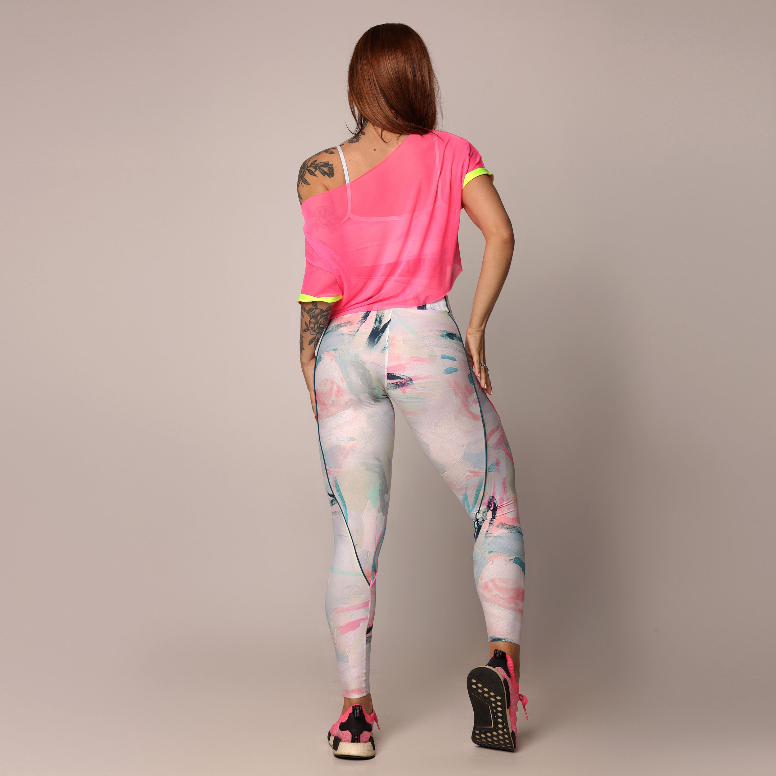 CROPPED OMBRO A OMBRO DE TULE ROSA NEON - Imagem 5