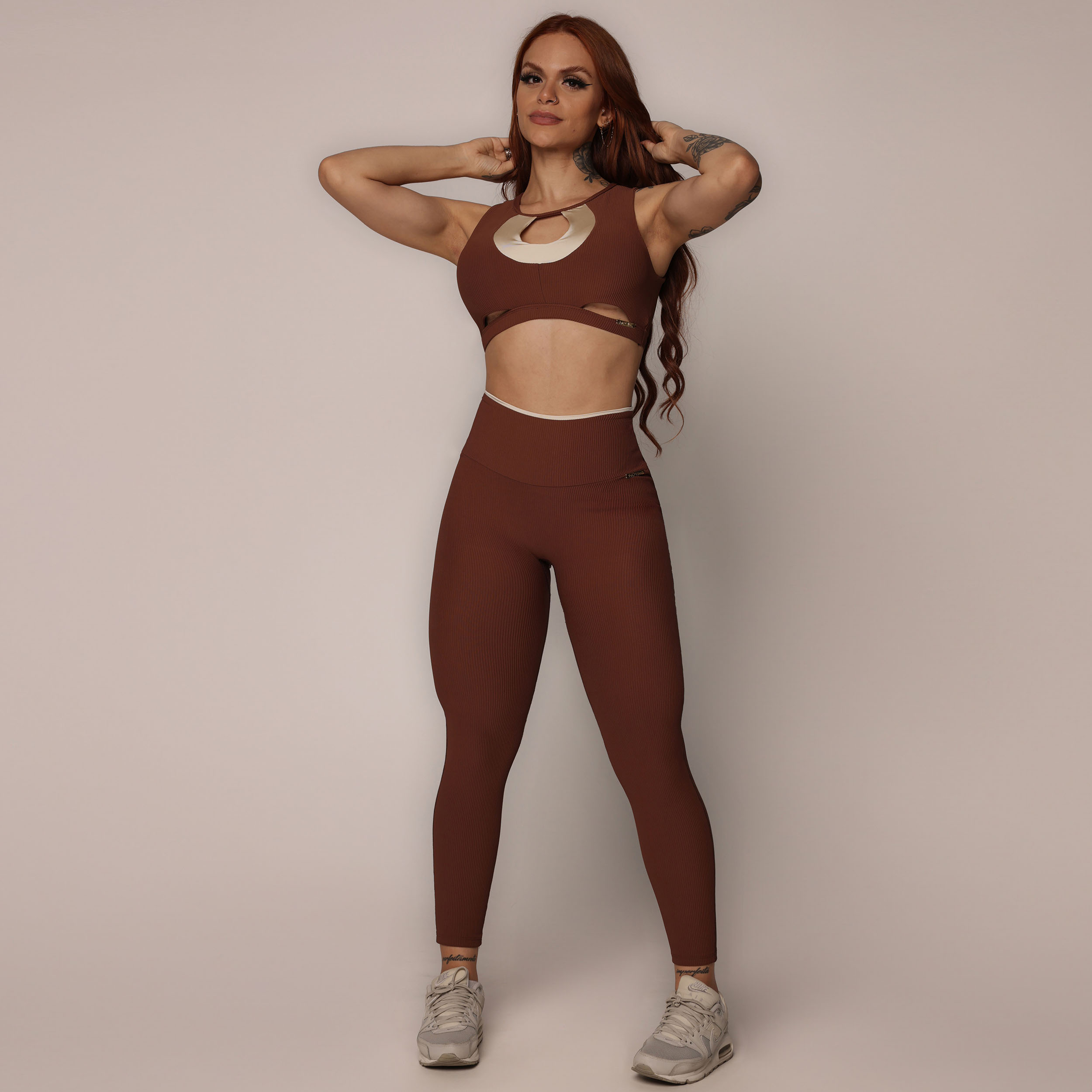 LEGGING HEART BICOLOR JACQUARD CANELADO DOLCE - Imagem 4