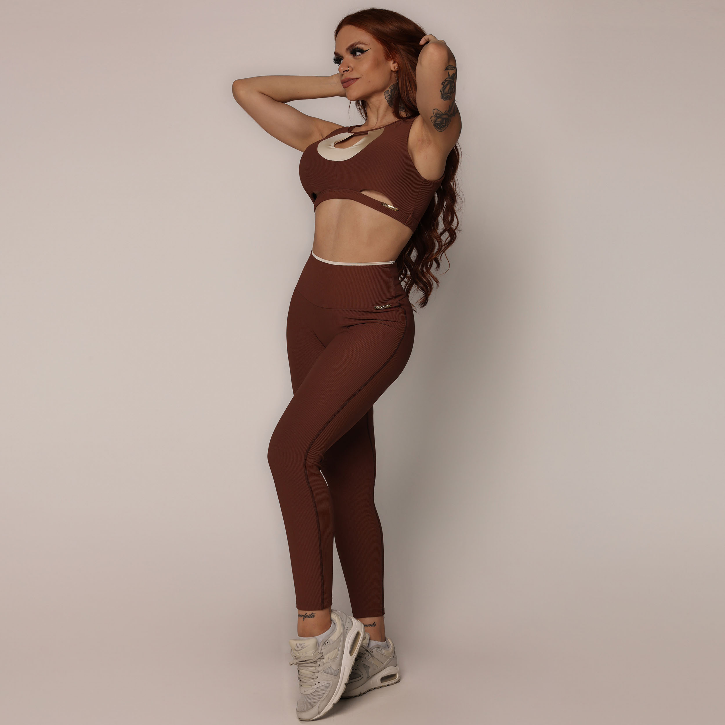 LEGGING HEART BICOLOR JACQUARD CANELADO DOLCE - Imagem 6