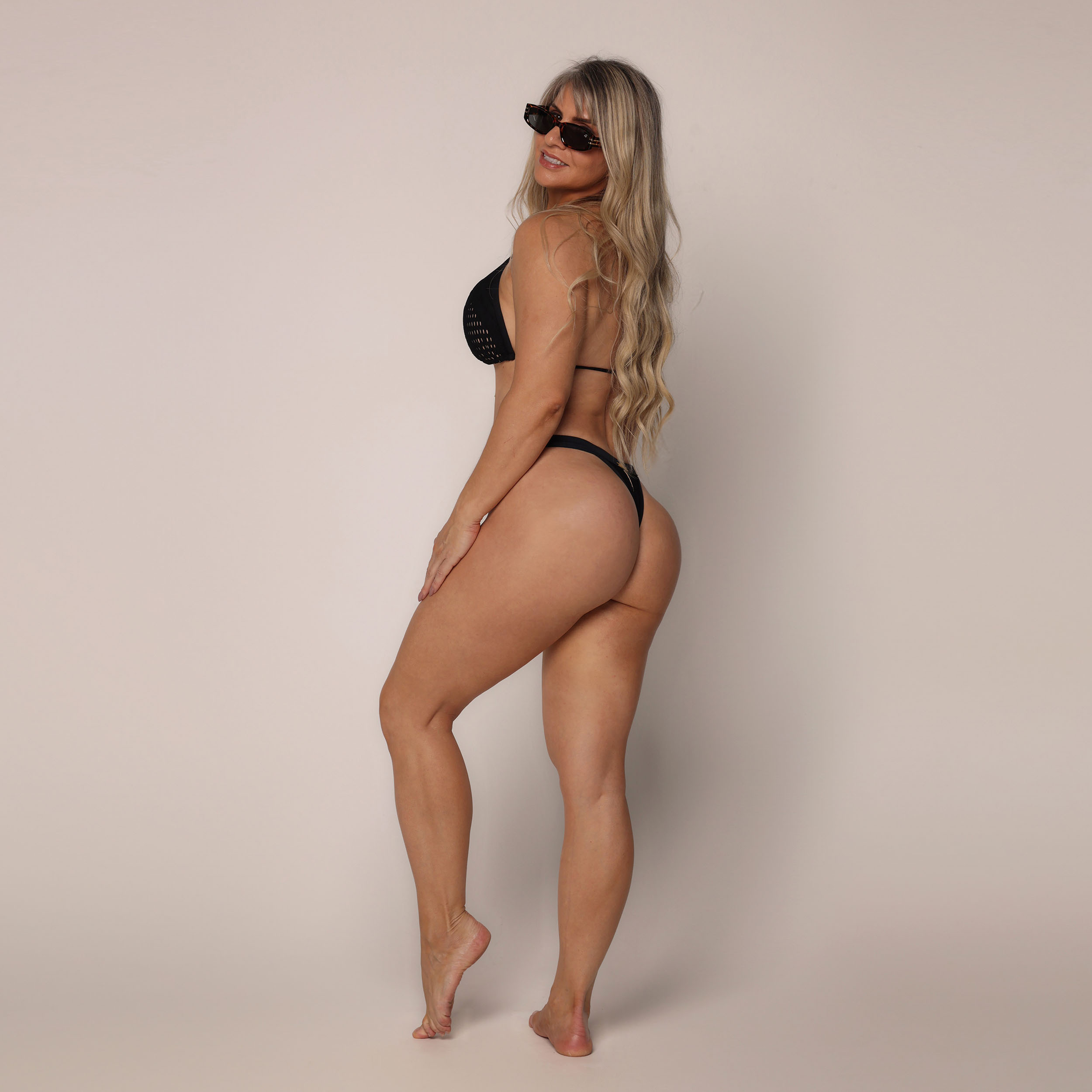 BIQUÍNI CORTININHA JACQUARD DOTS PRETO EXCLUSIVO - Imagem 5