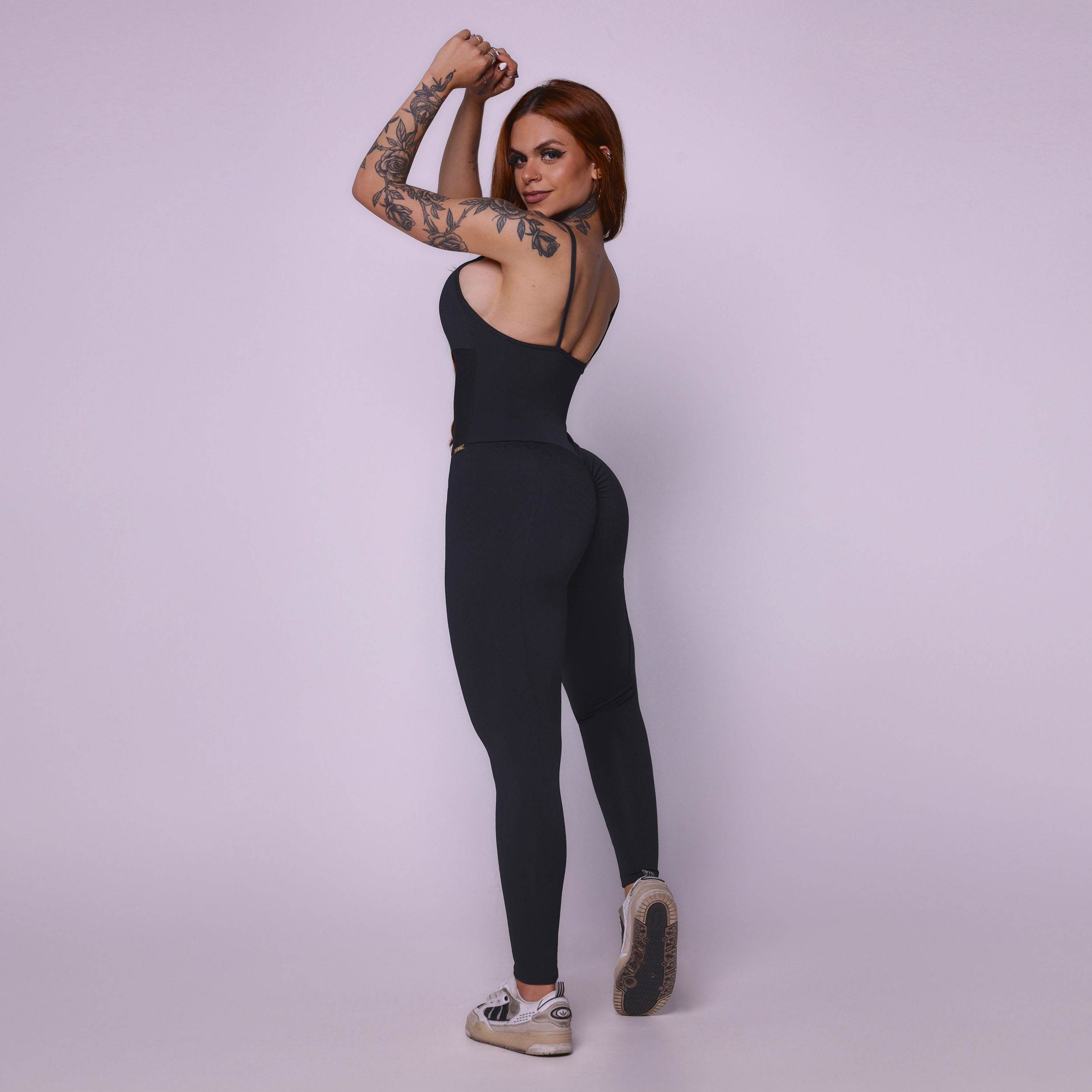 MACACÃO QUEENS EMPINA BUMBUM JACQUARD SNAKE BLACK - Imagem 5