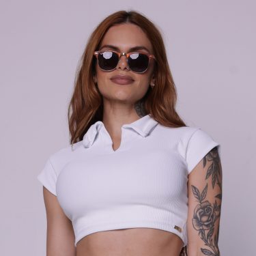 CROPPED IBIZA JACQUARD CANELADO BRANCO