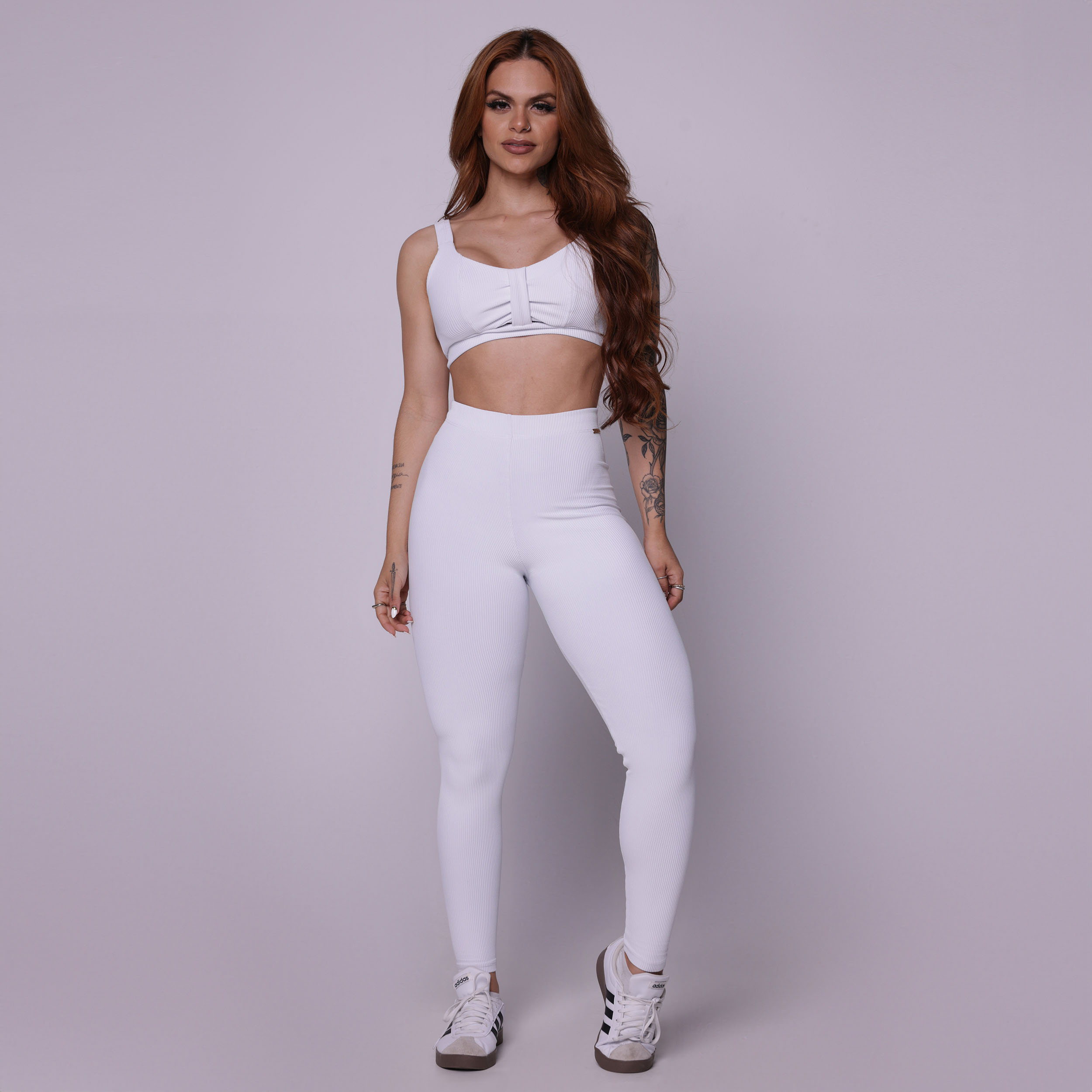 LEGGING PULSE JACQUARD CANELADO BRANCO - Imagem 5