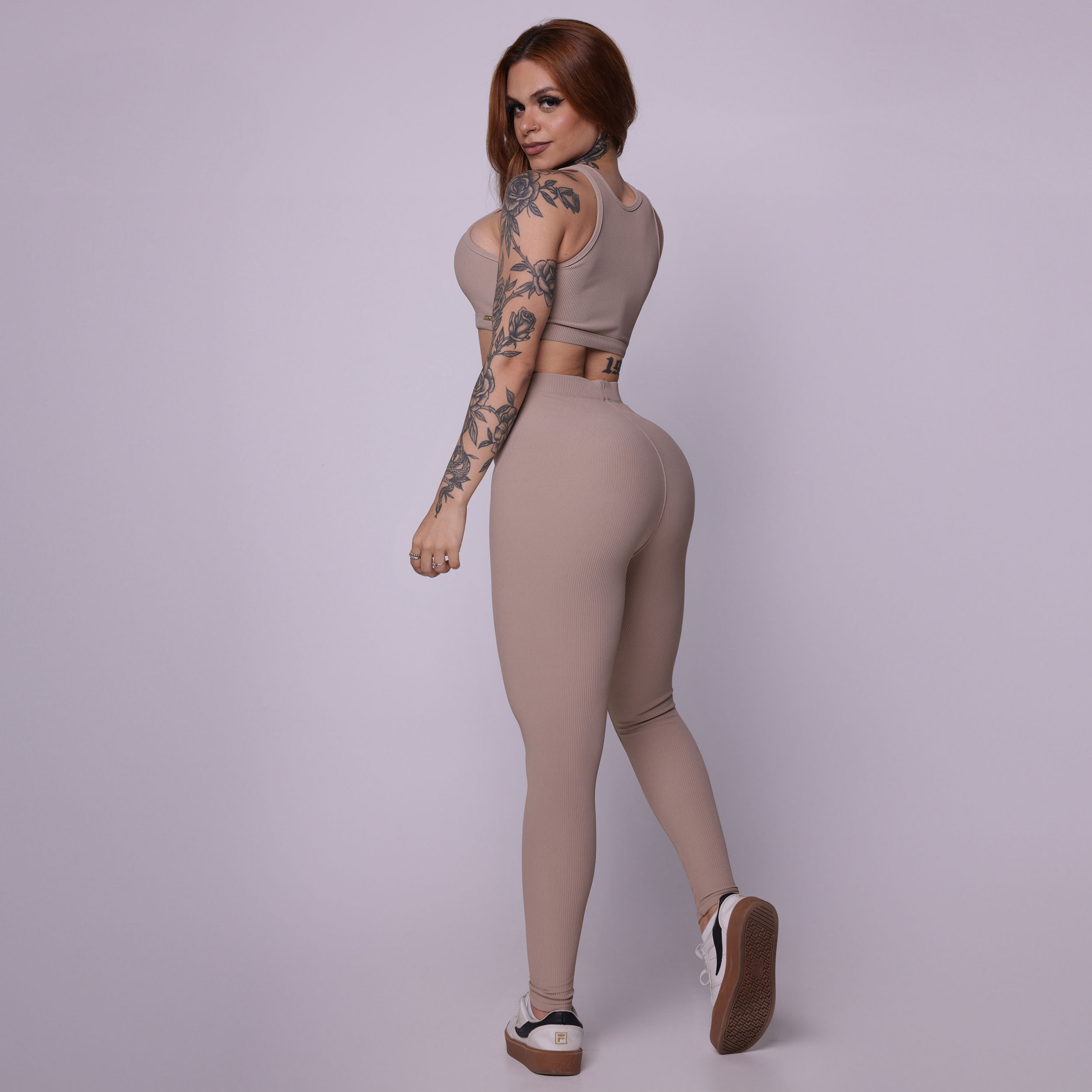 LEGGING PULSE JACQUARD CANELADO DOCE DE LEITE - Imagem 6