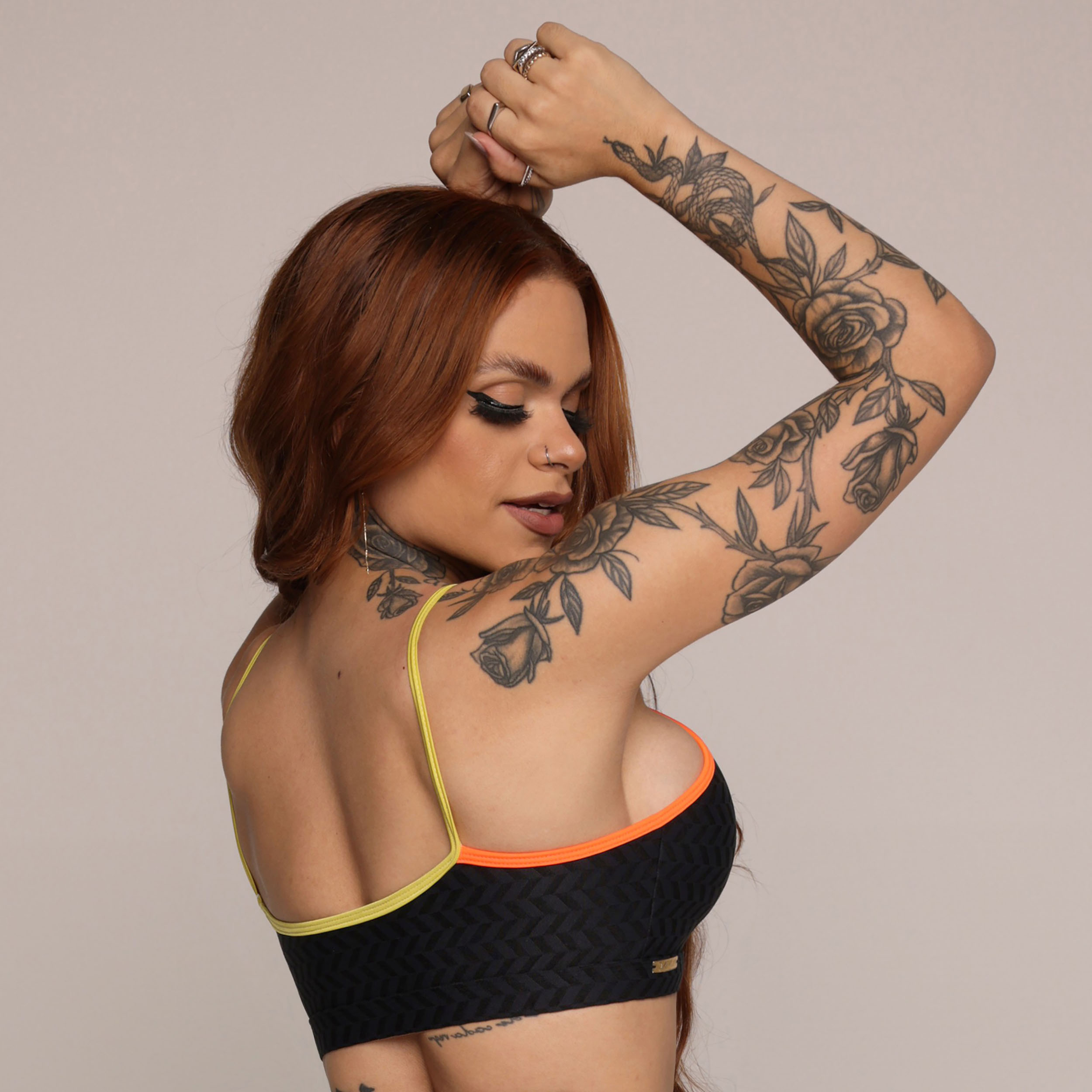 TOP LAS VEGAS JACQUARD ARROW BLACK - Imagem 4