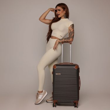 LEGGING PULSE JACQUARD CANELADO BAUNILHA