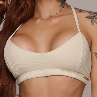 TOP DETROIT JACQUARD CANELADO BAUNILHA