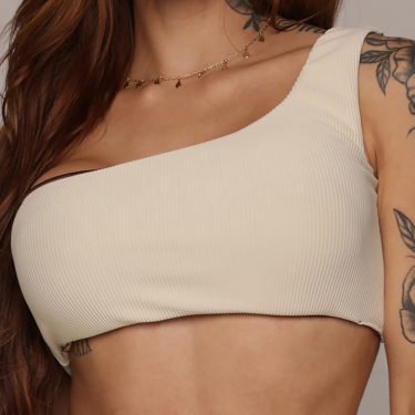 TOP DUPLA FACE JACQUARD CANELADO BAUNILHA