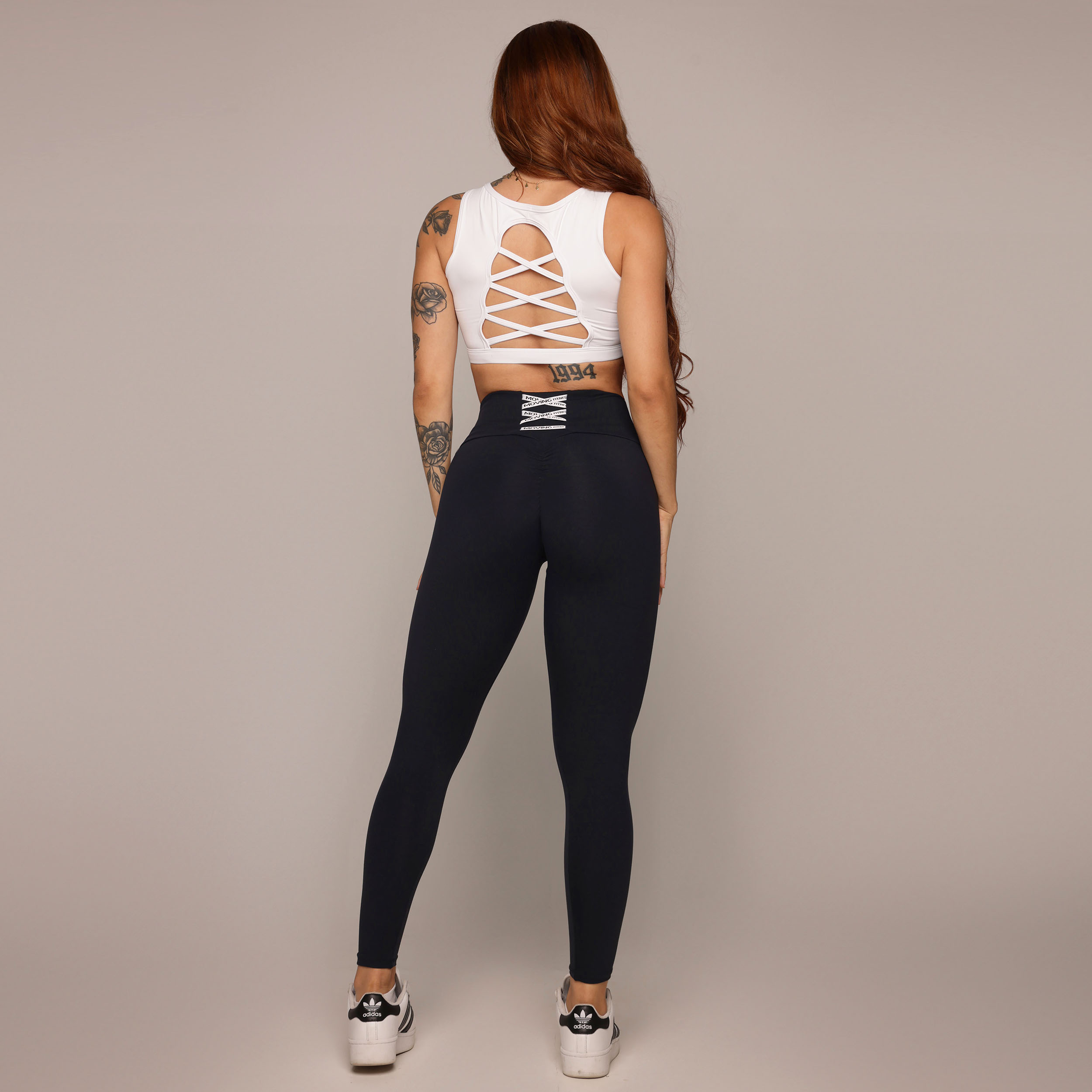 LEGGING TREND EMPINA BUMBUM PRETA COM BRANCO - Imagem 6