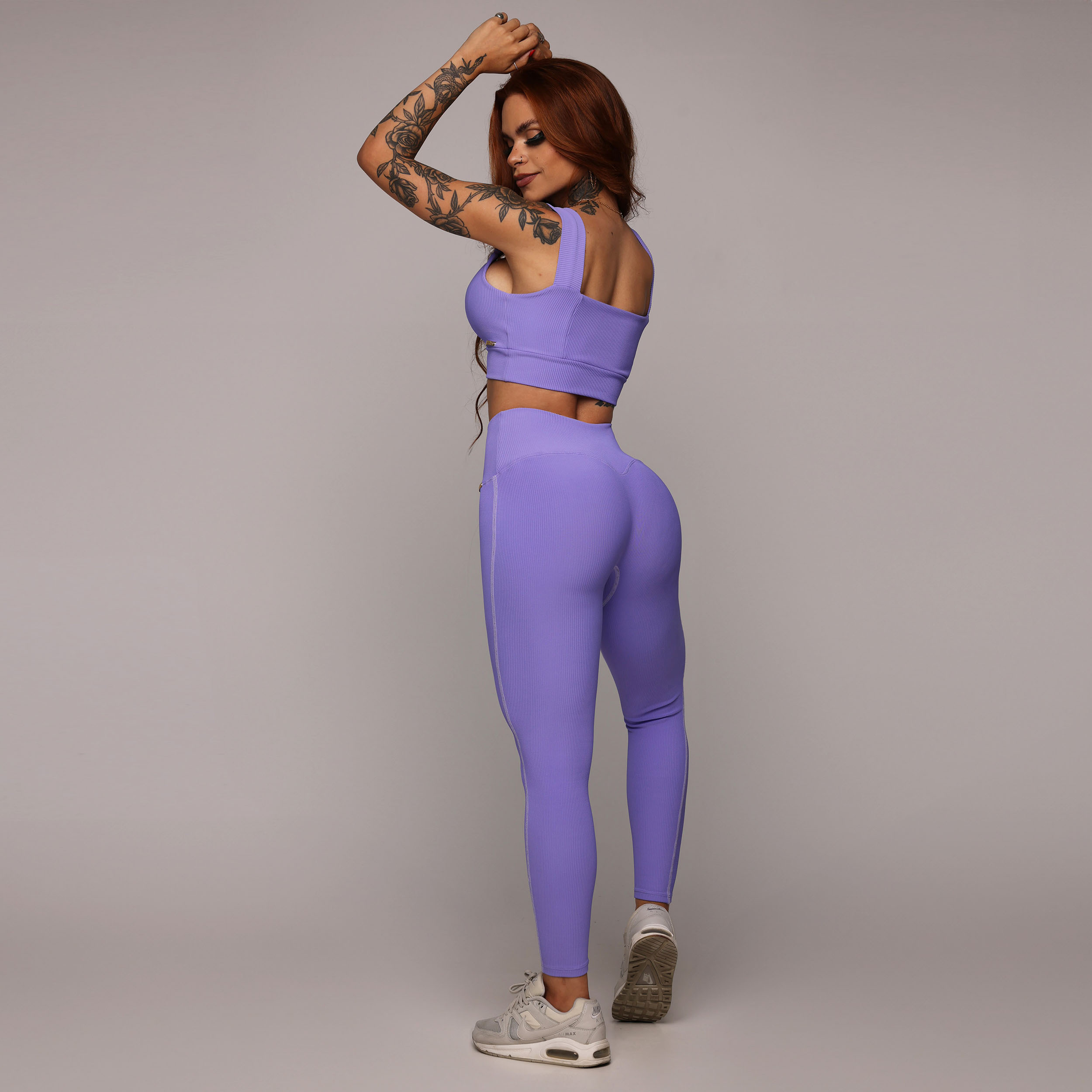 LEGGING HEART JACQUARD CANELADO LAVANDA - Imagem 6