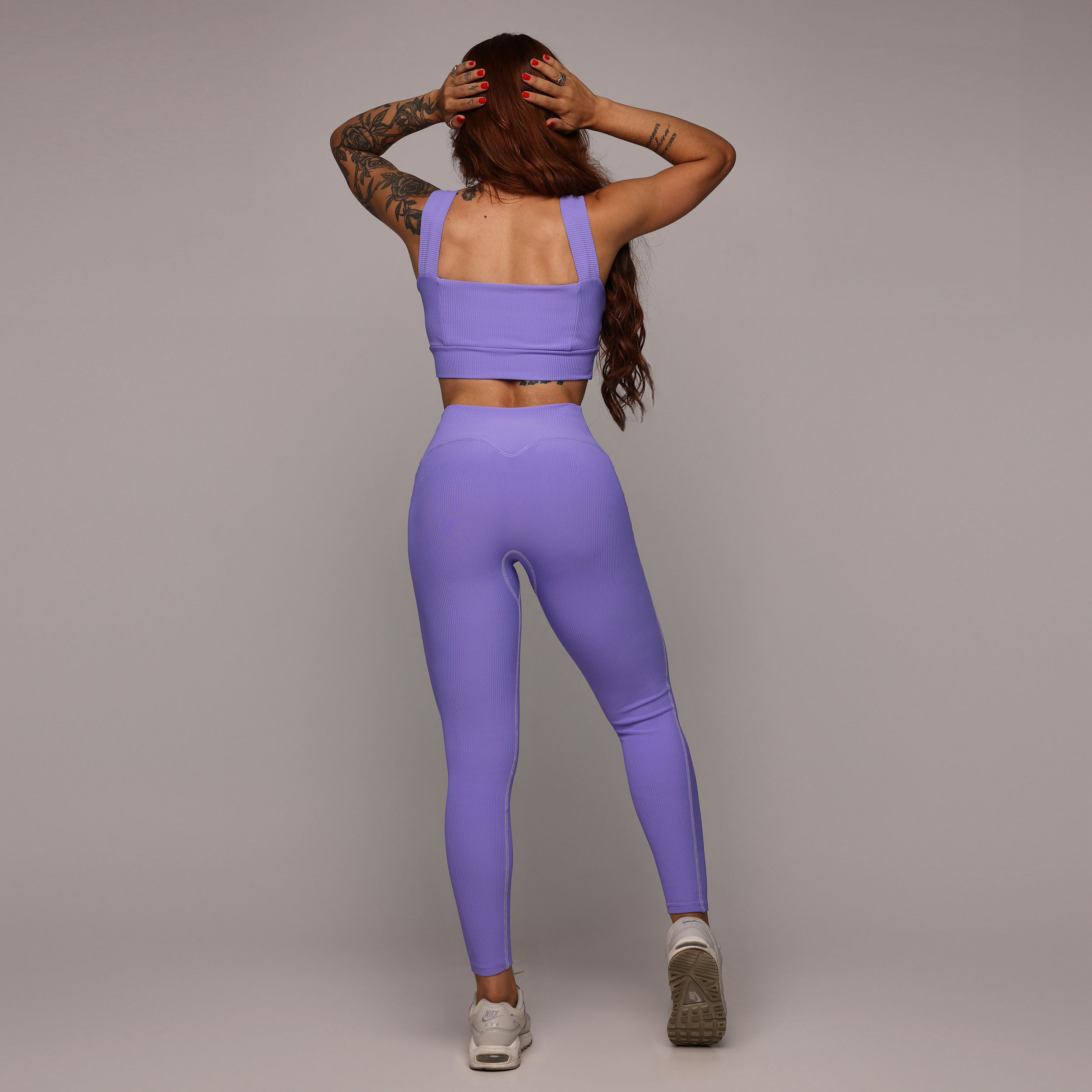 LEGGING HEART JACQUARD CANELADO LAVANDA - Imagem 7