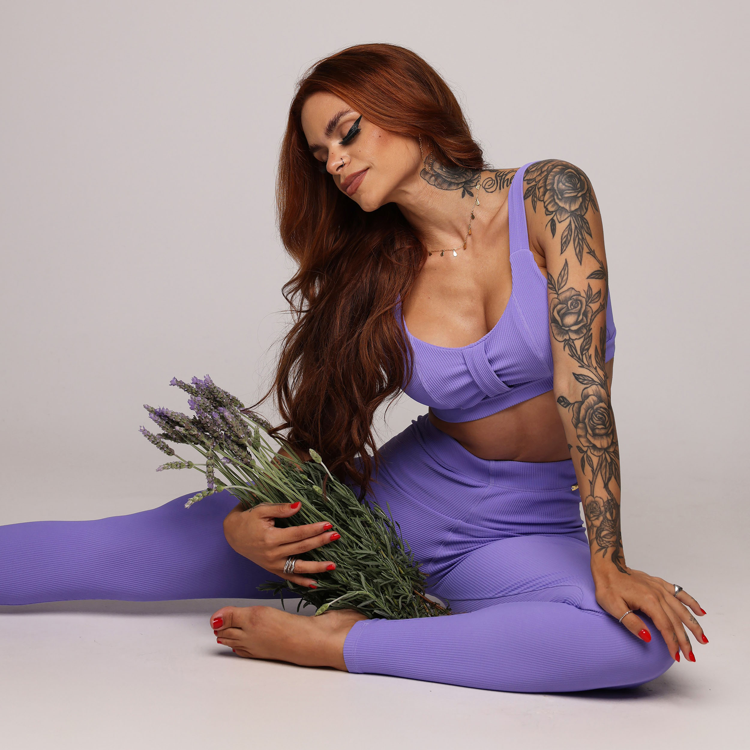 LEGGING PULSE JACQUARD CANELADO LAVANDA - Imagem 6