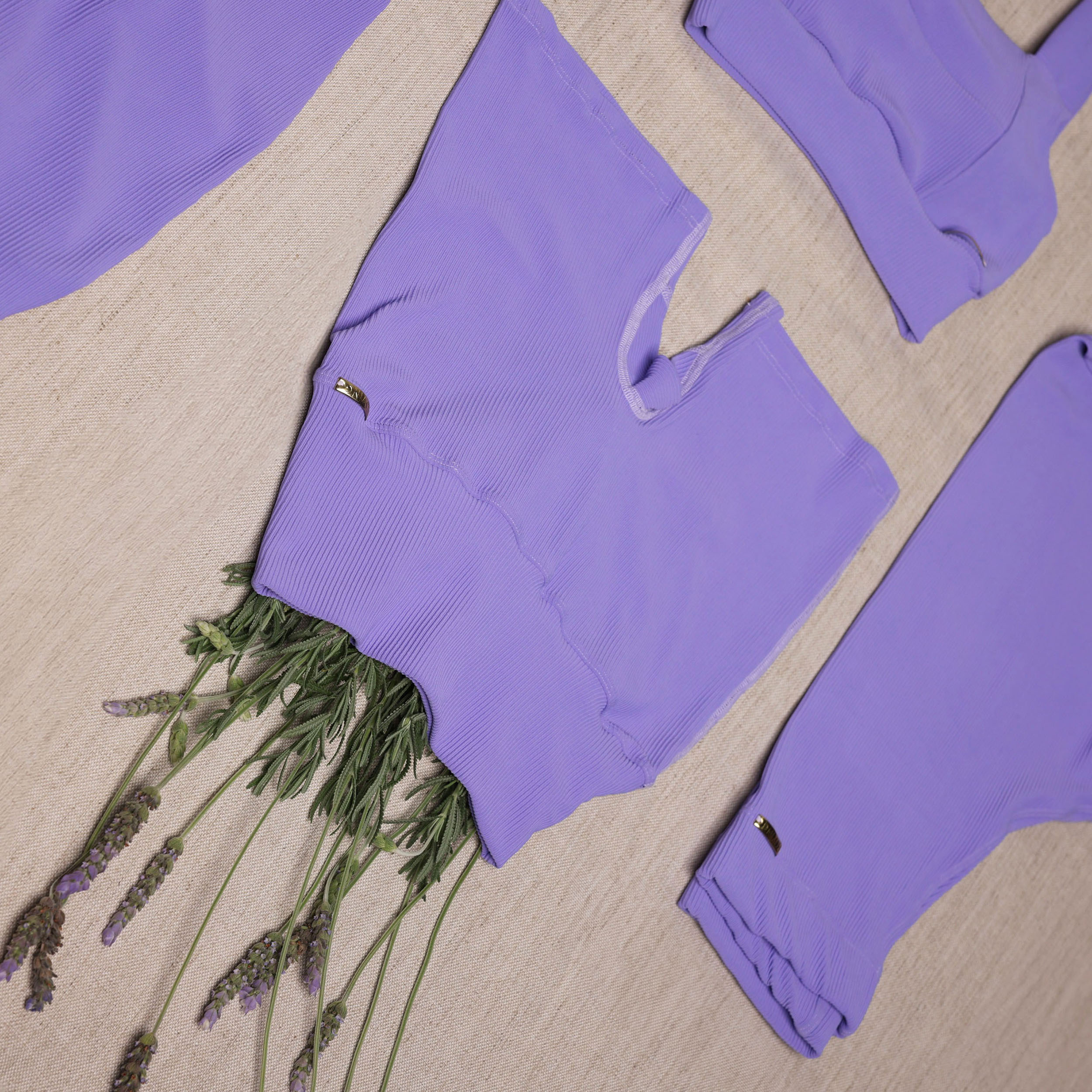 SHORT HEART JACQUARD CANELADO LAVANDA - Imagem 10