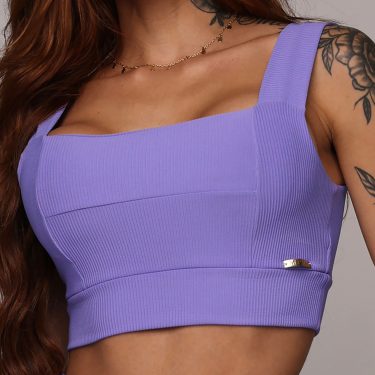 TOP IRIS JACQUARD CANELADO LAVANDA