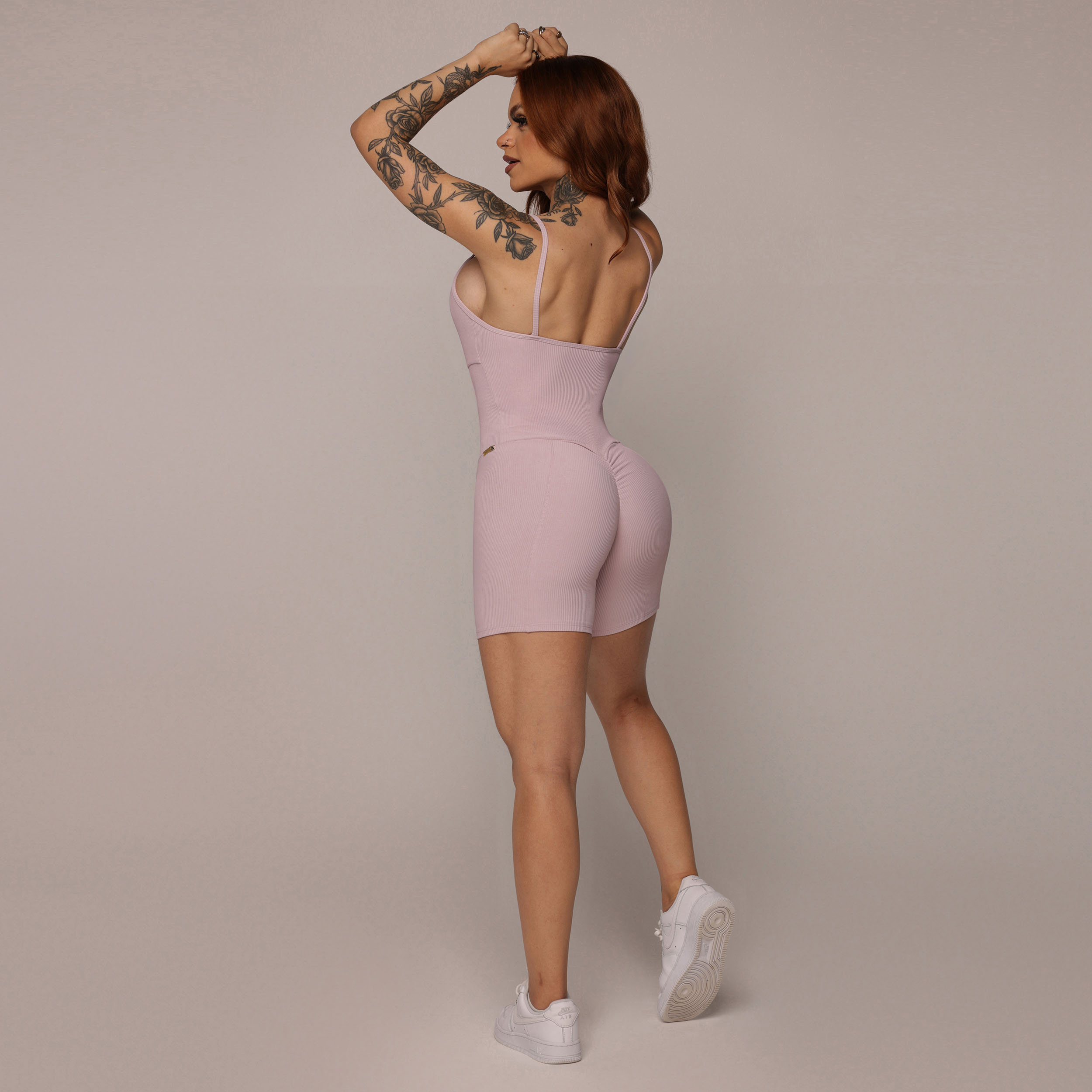 MACAQUINHO QUEENS EMPINA BUMBUM JACQUARD CANELADO ROSA SECO - Imagem 5