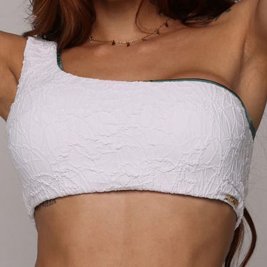 TOP DUPLA FACE JACQUARD PERLÊ BRANCO
