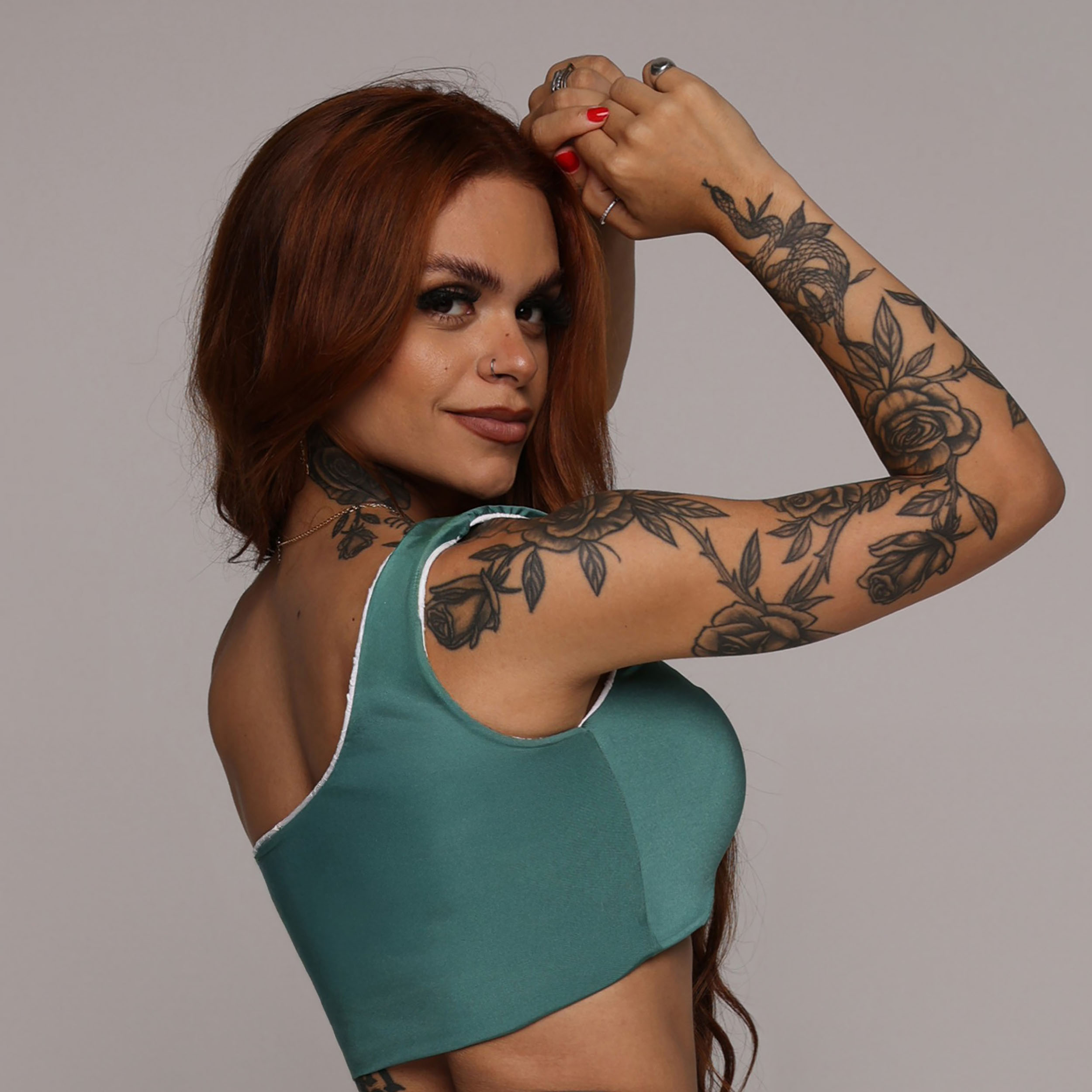 TOP DUPLA FACE JACQUARD PERLÊ BRANCO - Imagem 6